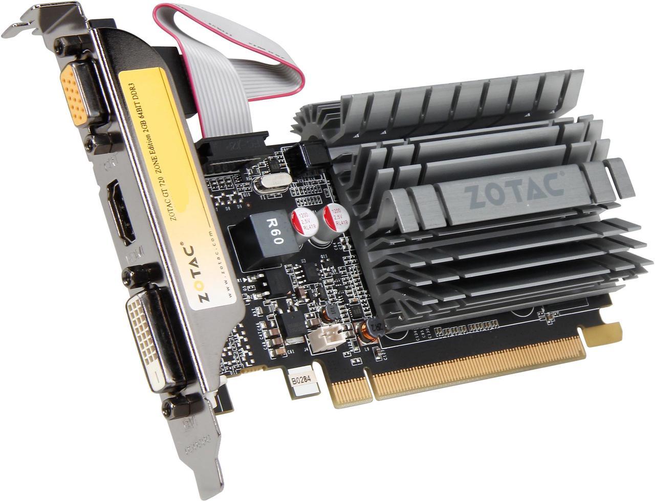 ZOTAC GeForce GT 720 2GB DDR3 PCI Express 2.0 x8 Low Profile Ready Video Card ZT-71201-20L