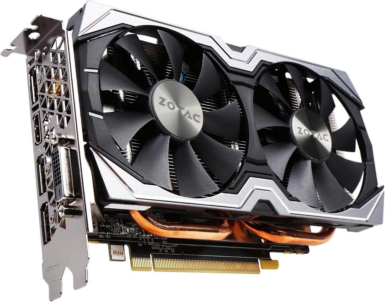 ZOTAC GeForce GTX 1060 AMP!, ZT-P10600B-10M, 6GB GDDR5 Super Compact Dual-Fan IceStorm Cooling FREEZE Fan Stop