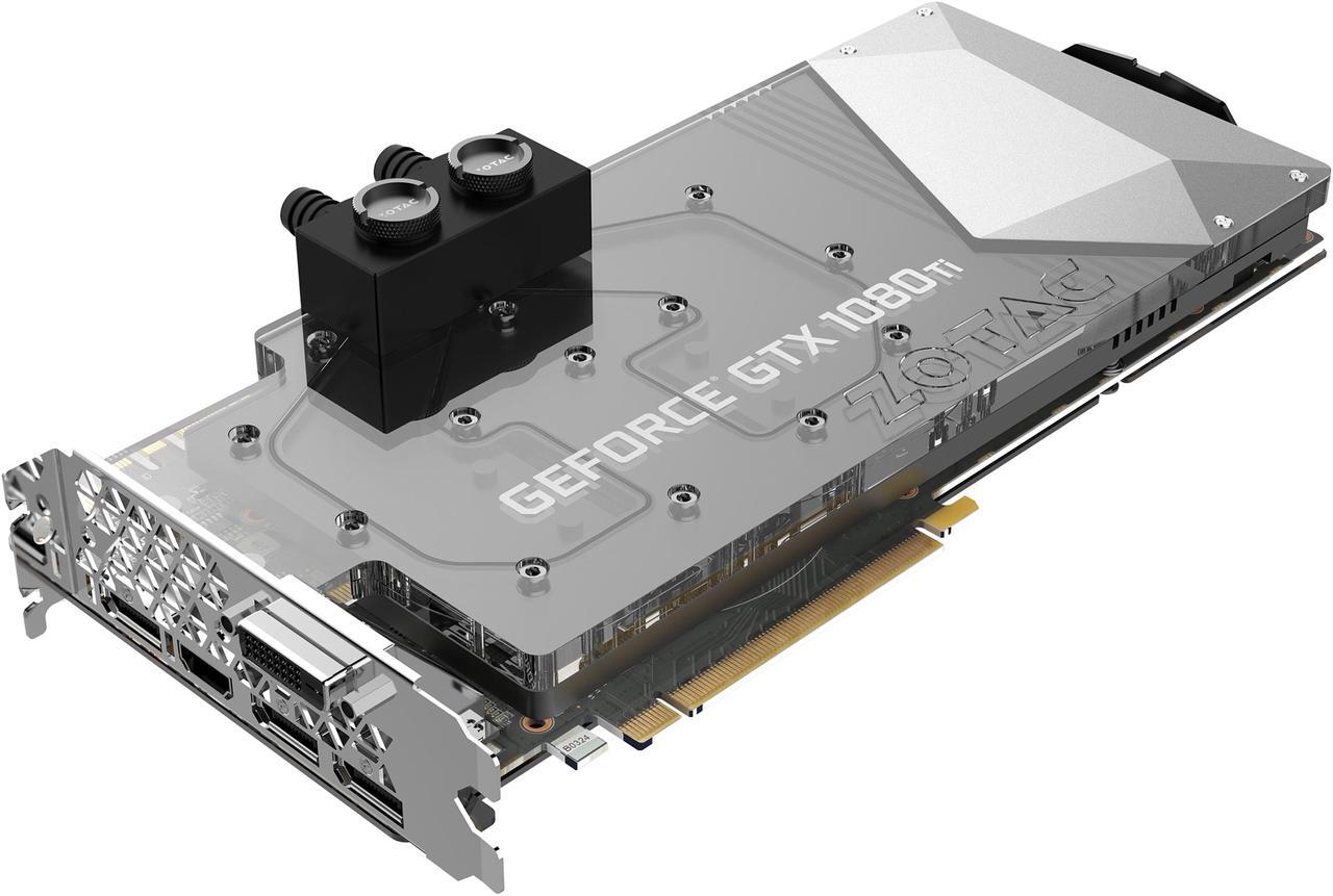 Main image of ZOTAC GeForce GTX 1080 Ti ArcticStorm 11GB GDDR5X 352-bit PCIE 3.0 Gaming Graphics Card VR Ready 16+2 Power Phase Spectra Lighting Metal Wraparound Backplate ZT-P10810E-30P