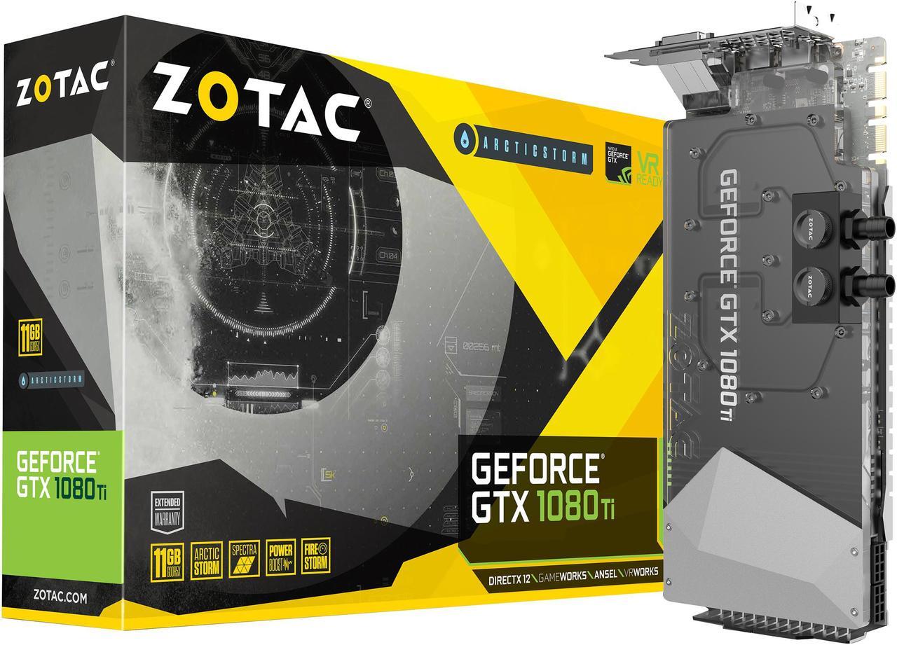 Alt view image 7 of 8 - ZOTAC GeForce GTX 1080 Ti ArcticStorm 11GB GDDR5X 352-bit PCIE 3.0 Gaming Graphics Card VR Ready 16+2 Power Phase Spectra Lighting Metal Wraparound Backplate ZT-P10810E-30P