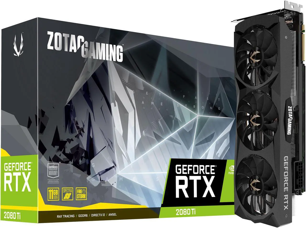 Alt view image 8 of 8 - ZOTAC GAMING GeForce RTX 2080 Ti Triple Fan 11GB GDDR6 352-bit Gaming Graphics Card, Active Fan Control, Metal Backplate, Spectra Lighting (ZT-T20810F-10P)