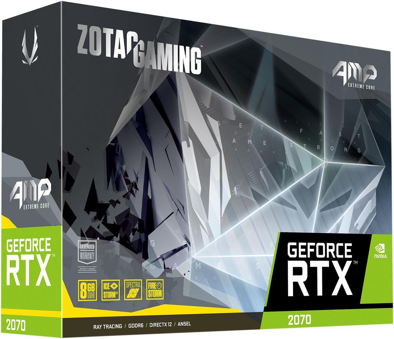 Alt view image 6 of 9 - ZOTAC GAMING GeForce RTX 2070 AMP Extreme Core 8GB GDDR6 256-bit Graphics Card, IceStorm 2.0, Active Fan Control, Metal Wraparound Backplate, Spectra RGB LED Lighting (ZT-T20700C-10P)