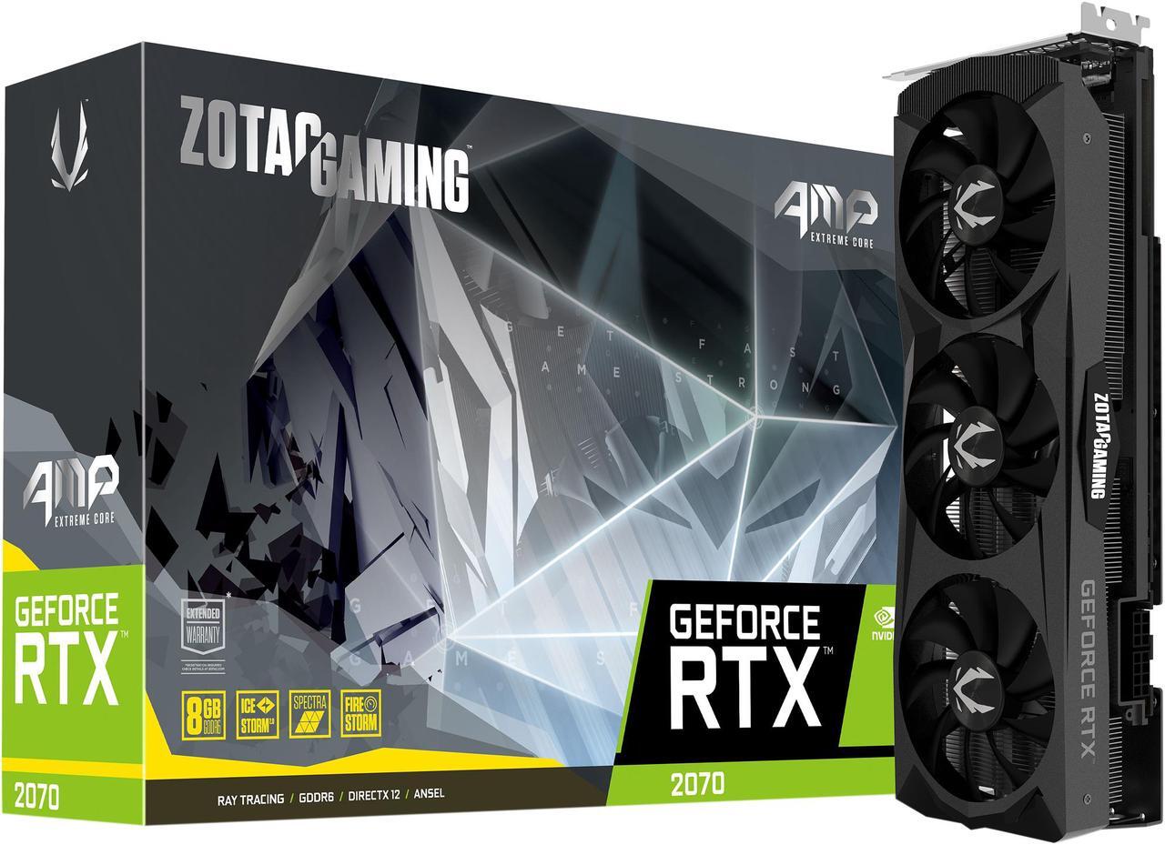 Alt view image 7 of 9 - ZOTAC GAMING GeForce RTX 2070 AMP Extreme Core 8GB GDDR6 256-bit Graphics Card, IceStorm 2.0, Active Fan Control, Metal Wraparound Backplate, Spectra RGB LED Lighting (ZT-T20700C-10P)