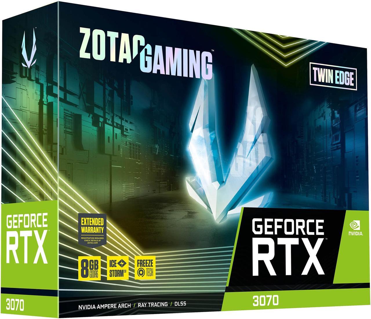 Alt view image 10 of 10 - ZOTAC GAMING GeForce RTX 3070 Twin Edge 8GB GDDR6 256-bit 14 Gbps PCIE 4.0 Gaming Graphics Card, IceStorm 2.0 Advanced Cooling, White LED Logo Lighting, ZT-A30700E-10P