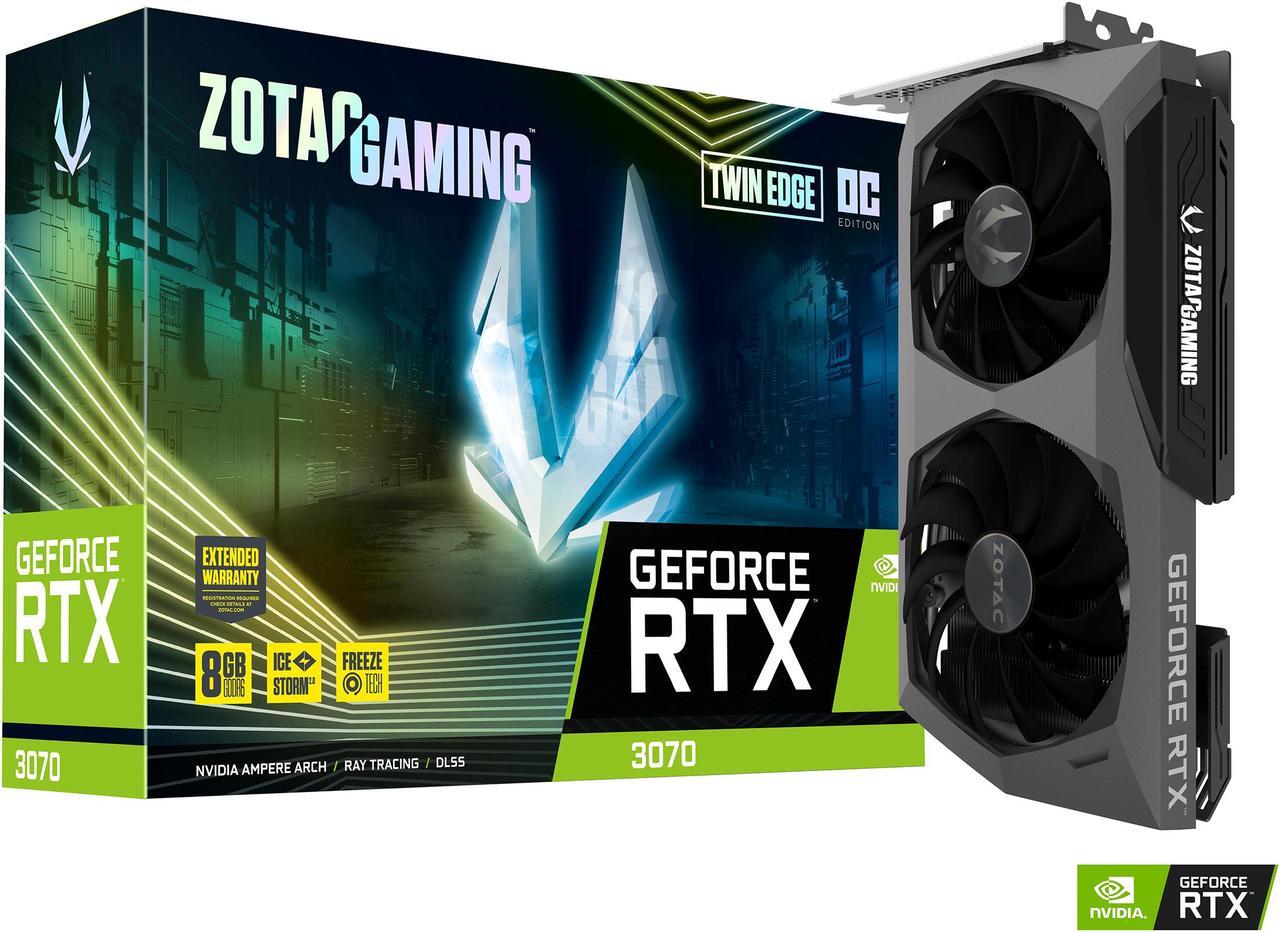 Alt view image 8 of 8 - ZOTAC GAMING GeForce RTX 3070 Twin Edge OC 8GB GDDR6 256-bit 14 Gbps PCIE 4.0 Gaming Graphics Card, IceStorm 2.0 Advanced Cooling, White LED Logo Lighting, ZT-A30700H-10P