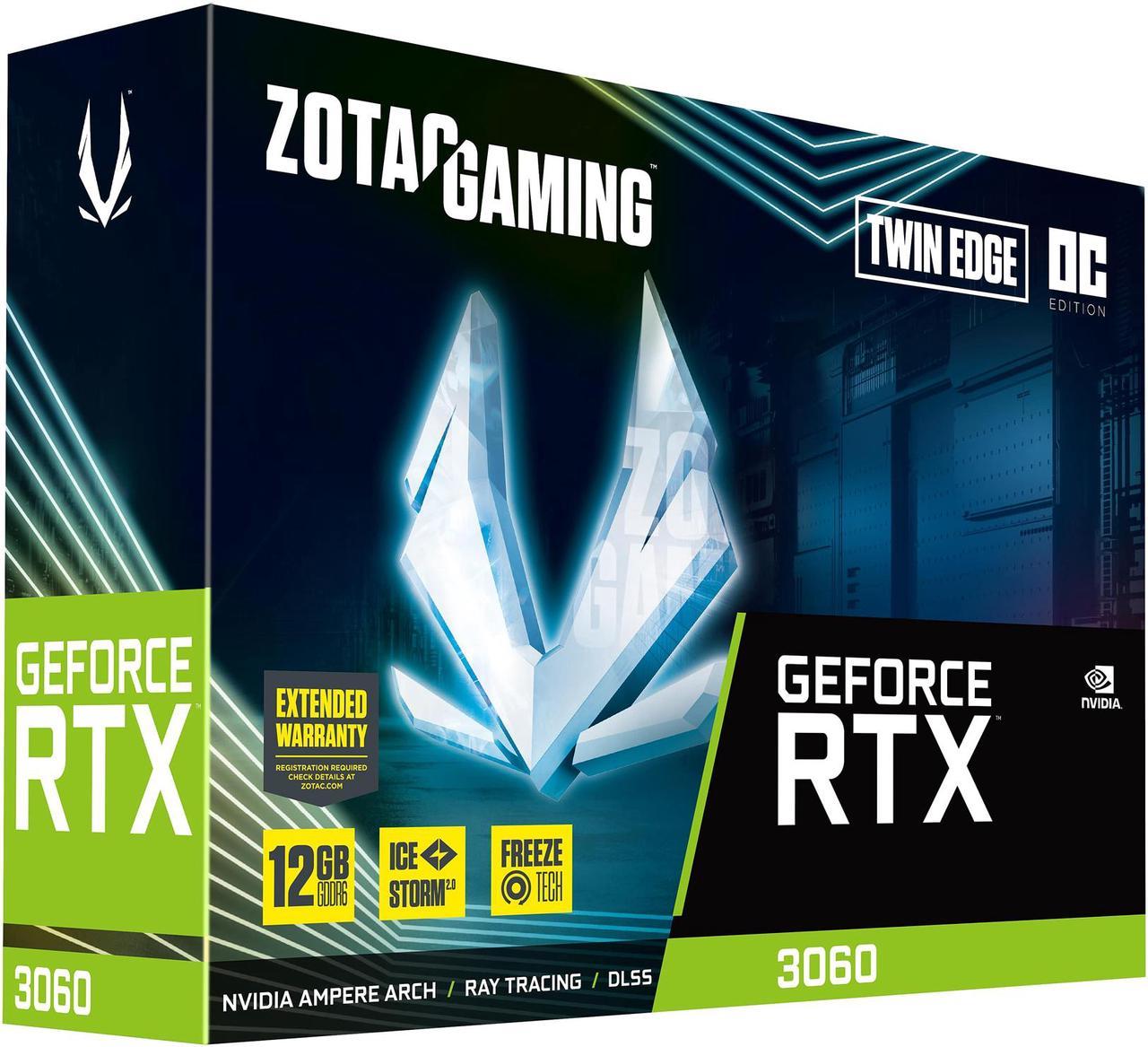 Alt view image 11 of 11 - ZOTAC GAMING GeForce RTX 3060 Twin Edge OC 12GB GDDR6 192-bit 15 Gbps PCIE 4.0 Gaming Graphics Card, IceStorm 2.0 Cooling, Active Fan Control, FREEZE Fan Stop ZT-A30600H-10M