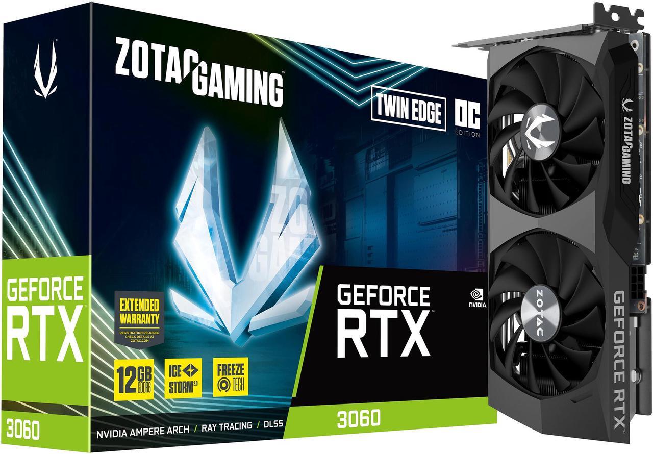 Alt view image 10 of 11 - ZOTAC GAMING GeForce RTX 3060 Twin Edge OC 12GB GDDR6 192-bit 15 Gbps PCIE 4.0 Gaming Graphics Card, IceStorm 2.0 Cooling, Active Fan Control, FREEZE Fan Stop ZT-A30600H-10M
