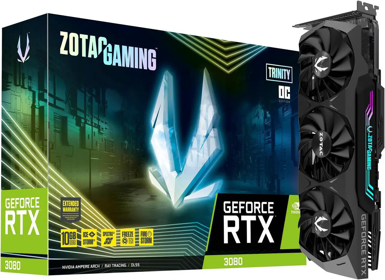 Alt view image 9 of 10 - ZOTAC TRINITY OC LHR GeForce RTX 3080 10GB GDDR6X PCI Express 4.0 Graphics Card ZT-A30800J-10PLHR