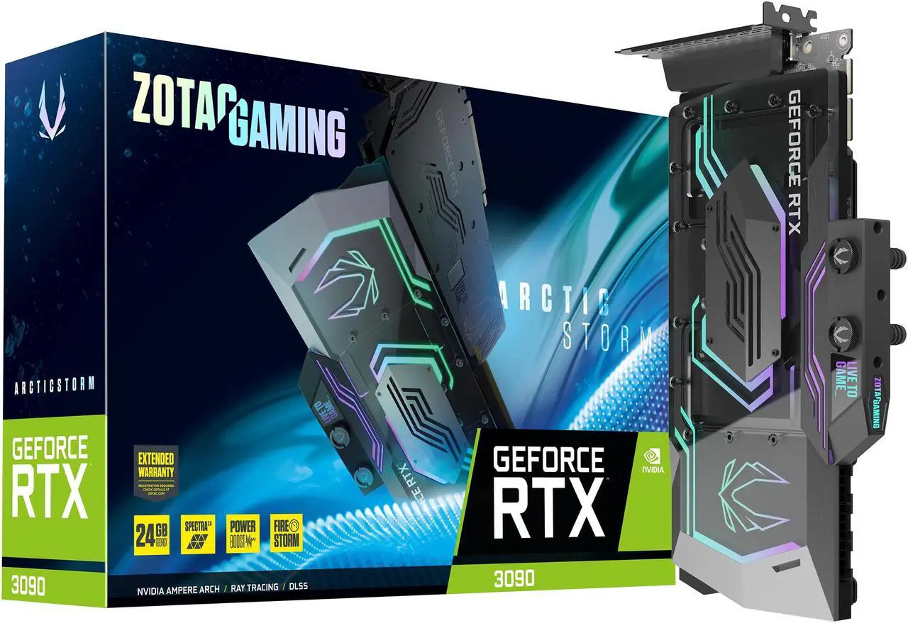 Alt view image 10 of 11 - ZOTAC ArcticStorm GeForce RTX 3090 24GB GDDR6X PCI Express 4.0 SLI Support ATX Graphics Card ZT-A30900Q-30P