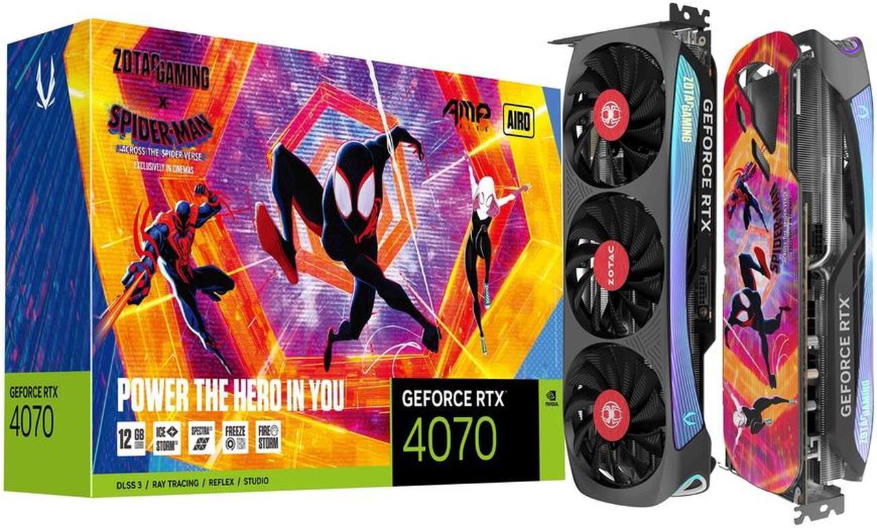 Zotac Gaming Geforce RTX 4070 Amp Airo Spider-man: Across the Spider-Verse Bundle   ZT-D40700F-10SMP