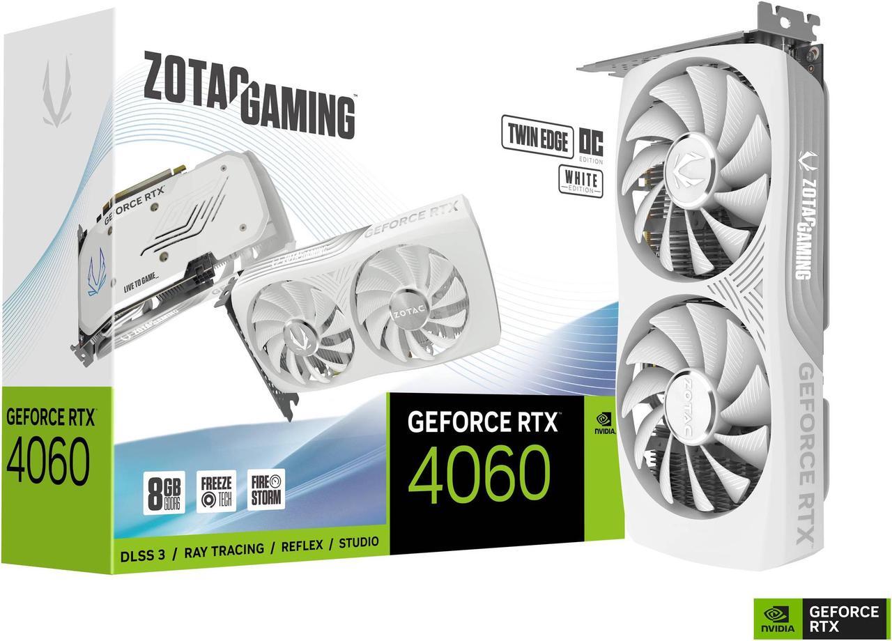 Alt view image 8 of 9 - ZOTAC GAMING GeForce RTX 4060 8GB Twin Edge OC White Edition DLSS 3 8GB GDDR6 128-bit 17 Gbps PCIE 4.0 Compact Gaming Graphics Card, ZT-D40600Q-10M