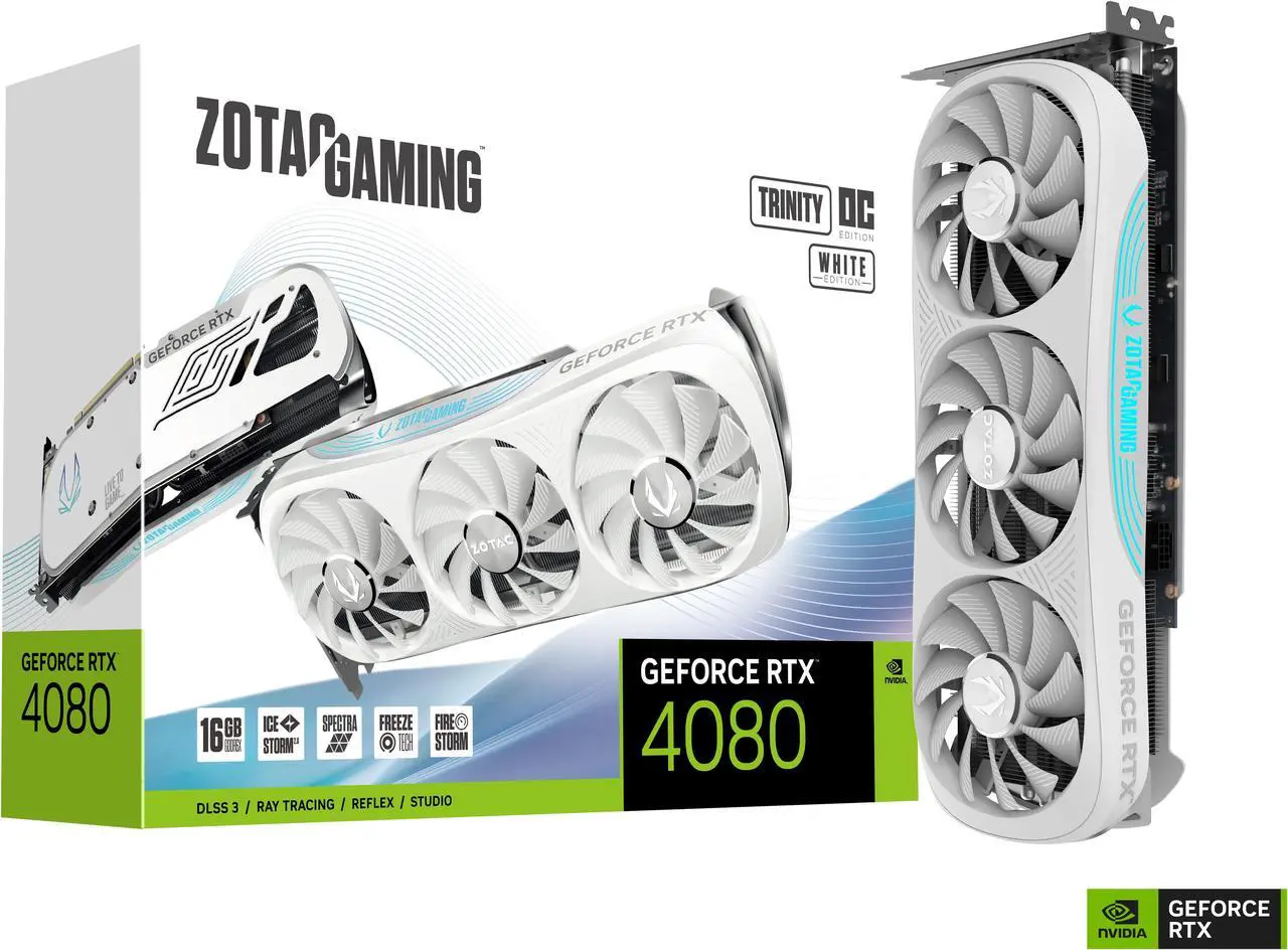 Alt view image 8 of 8 - ZOTAC GAMING GeForce RTX 4080 16GB Trinity OC White Edition DLSS 3 16GB GDDR6X 256-bit 22.4 Gbps PCIE 4.0 Gaming Graphics Card, IceStorm 2.0 Advanced Cooling, SPECTRA RGB Lighting, ZT-D40810Q-10P