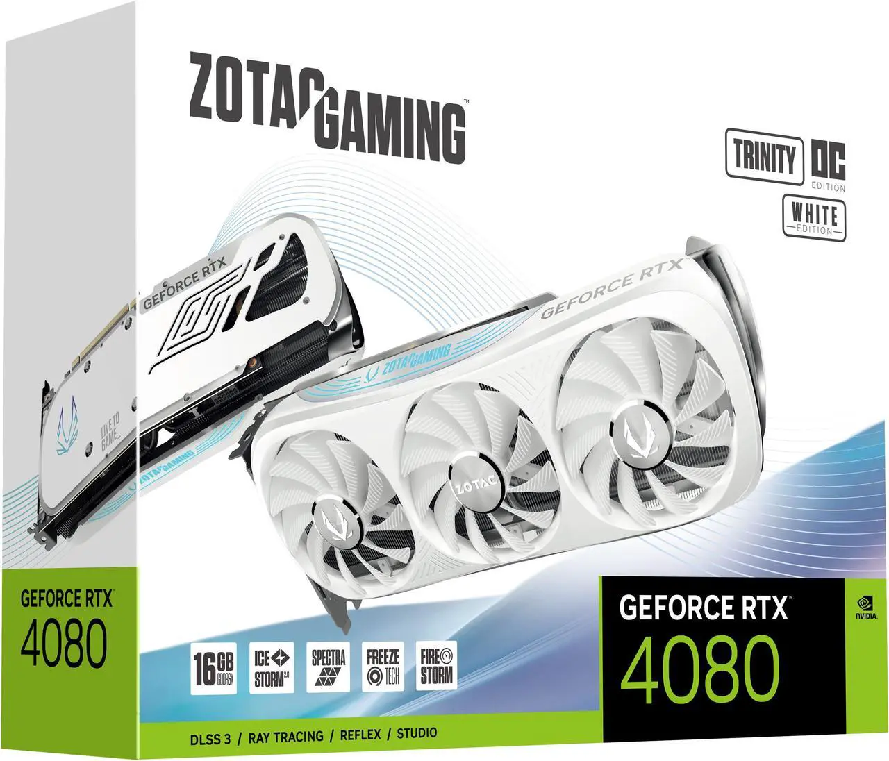 Alt view image 7 of 8 - ZOTAC GAMING GeForce RTX 4080 16GB Trinity OC White Edition DLSS 3 16GB GDDR6X 256-bit 22.4 Gbps PCIE 4.0 Gaming Graphics Card, IceStorm 2.0 Advanced Cooling, SPECTRA RGB Lighting, ZT-D40810Q-10P