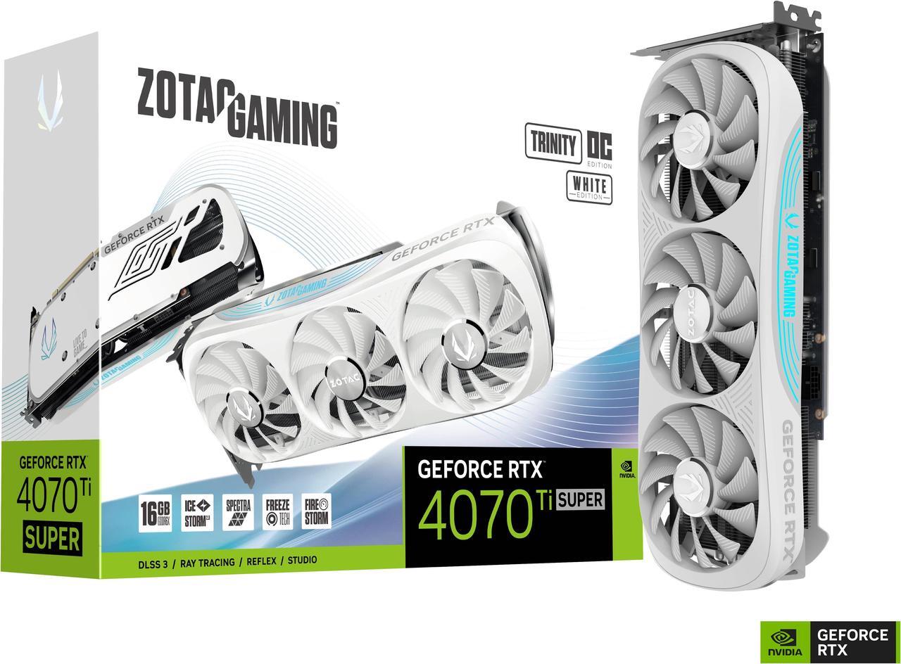Alt view image 9 of 9 - ZOTAC GAMING GeForce RTX 4070 Ti SUPER Trinity OC White Edition DLSS 3 16GB GDDR6X 256-bit 21 Gbps PCIE 4.0 Gaming Graphics Card, IceStorm 2.0 Advanced Cooling, SPECTRA RGB Lighting, ZT-D40730Q-10P