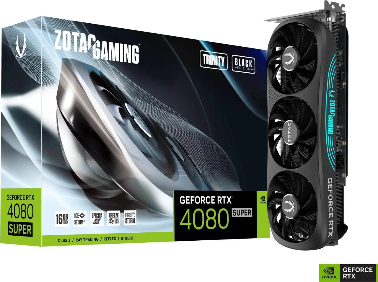 Alt view image 9 of 9 - ZOTAC GAMING GeForce RTX 4080 SUPER Trinity Black Edition DLSS 3 16GB GDDR6X 256-bit 23 Gbps PCIE 4.0 Gaming Graphics Card, IceStorm 2.0 Advanced Cooling, SPECTRA RGB Lighting, ZT-D40820D-10P