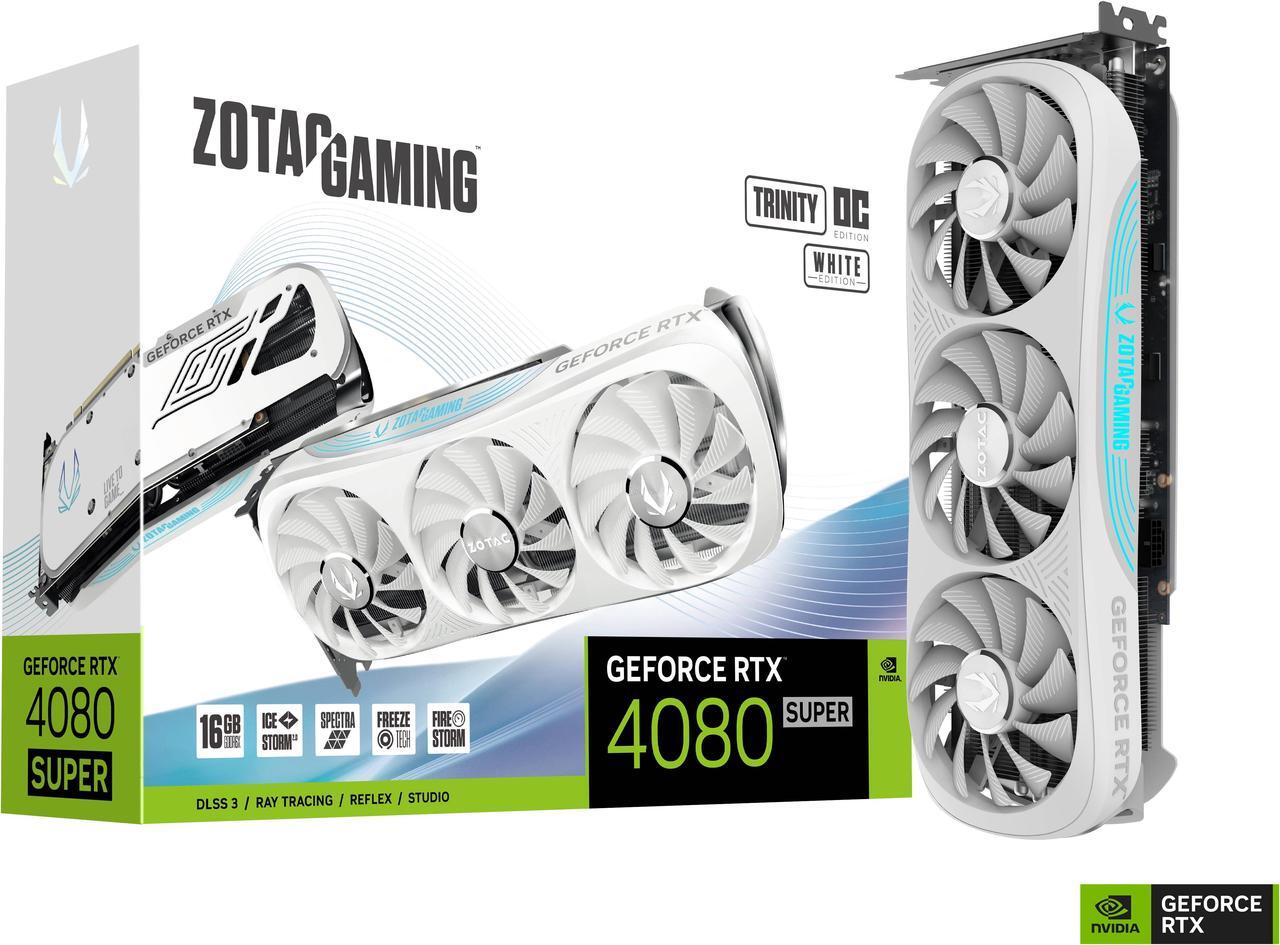 Alt view image 9 of 9 - ZOTAC GAMING GeForce RTX 4080 SUPER Trinity OC White Edition DLSS 3 16GB GDDR6X 256-bit 23 Gbps PCIE 4.0 Gaming Graphics Card, IceStorm 2.0 Advanced Cooling, SPECTRA RGB Lighting, ZT-D40820Q-10P