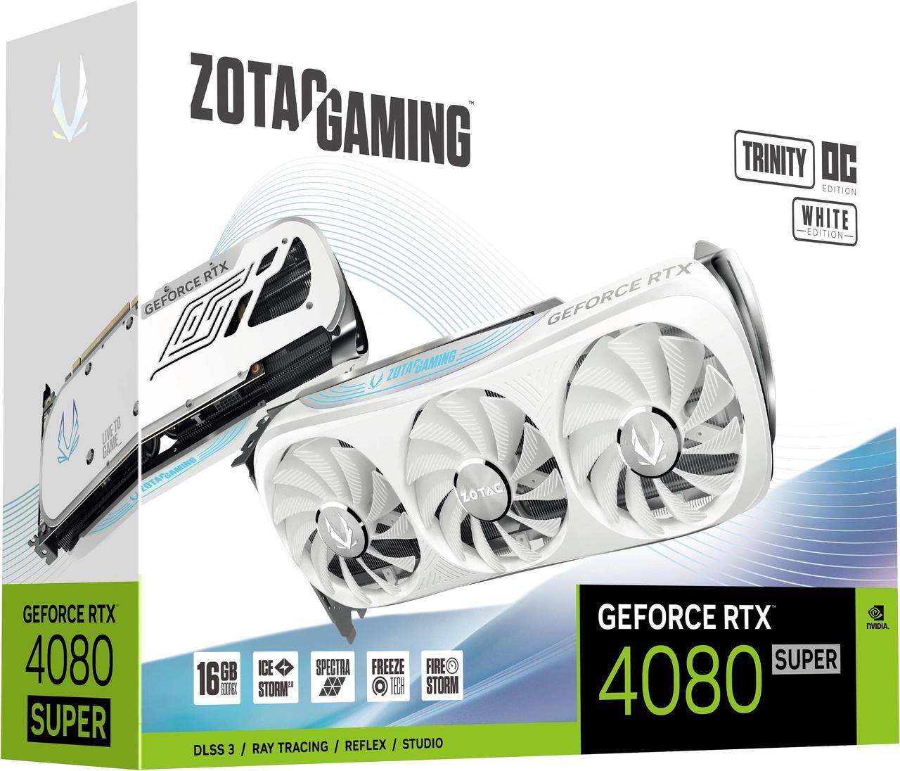 Alt view image 8 of 9 - ZOTAC GAMING GeForce RTX 4080 SUPER Trinity OC White Edition DLSS 3 16GB GDDR6X 256-bit 23 Gbps PCIE 4.0 Gaming Graphics Card, IceStorm 2.0 Advanced Cooling, SPECTRA RGB Lighting, ZT-D40820Q-10P