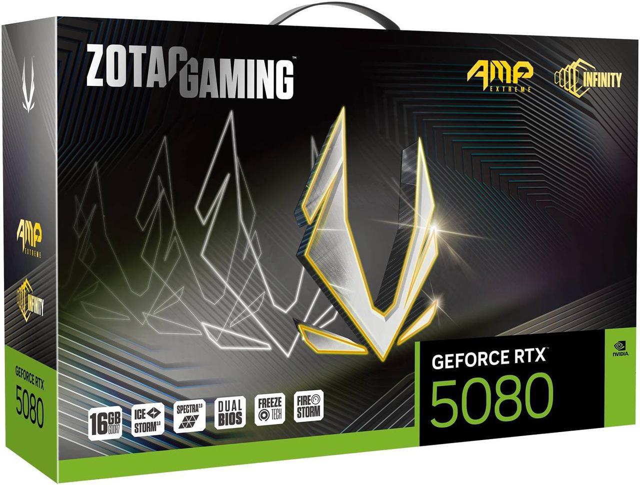 Alt view image 8 of 8 - ZOTAC AMP Extreme Infinity GeForce RTX 5080 16GB 256-Bit GDDR7 PCI-Express 5.0 DLSS 4.0 Graphics Card ZT-B50800B-10P