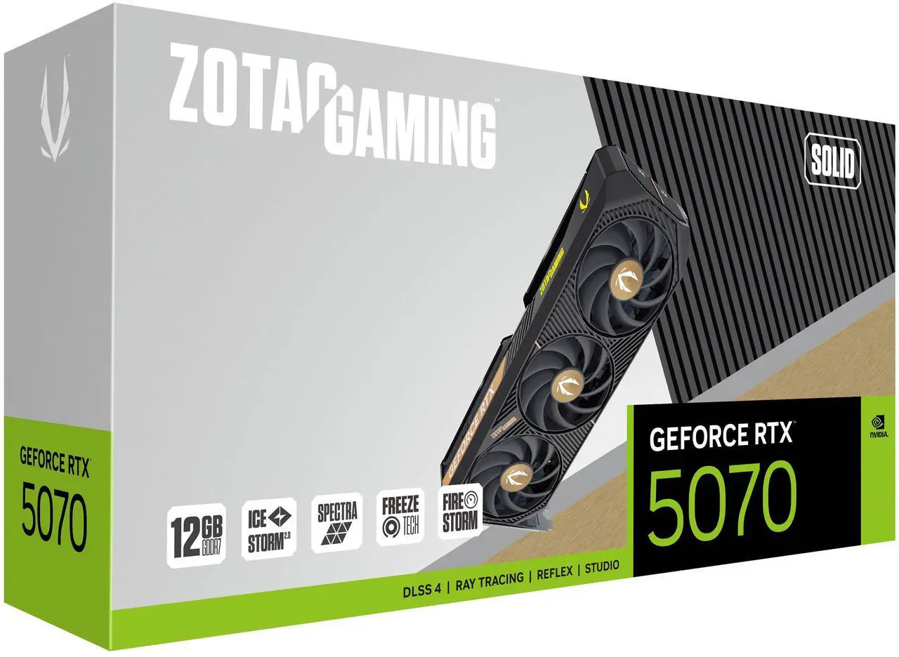 Alt view image 8 of 8 - ZOTAC SOLID GeForce RTX 5070 12GB 192-Bit GDDR7 PCI Express 5.0 DLSS 4.0 Graphics Card ZT-B50700D-10P