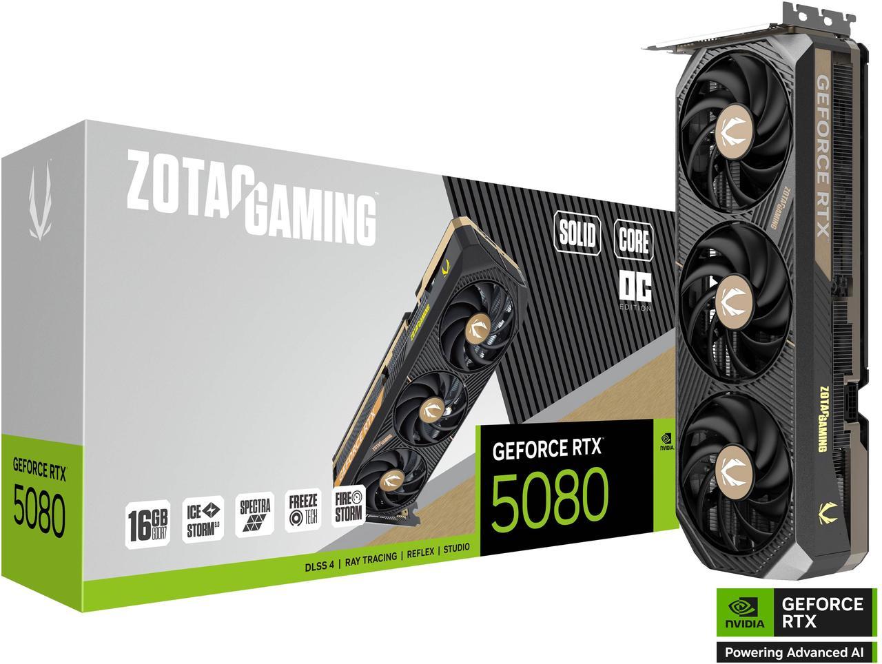 Alt view image 8 of 8 - ZOTAC SOLID CORE OC GeForce RTX 5080 16GB 256-Bit GDDR7 DLSS 4.0 PCI Express 5.0 x16 Graphics Card ZT-B50800J2-10P