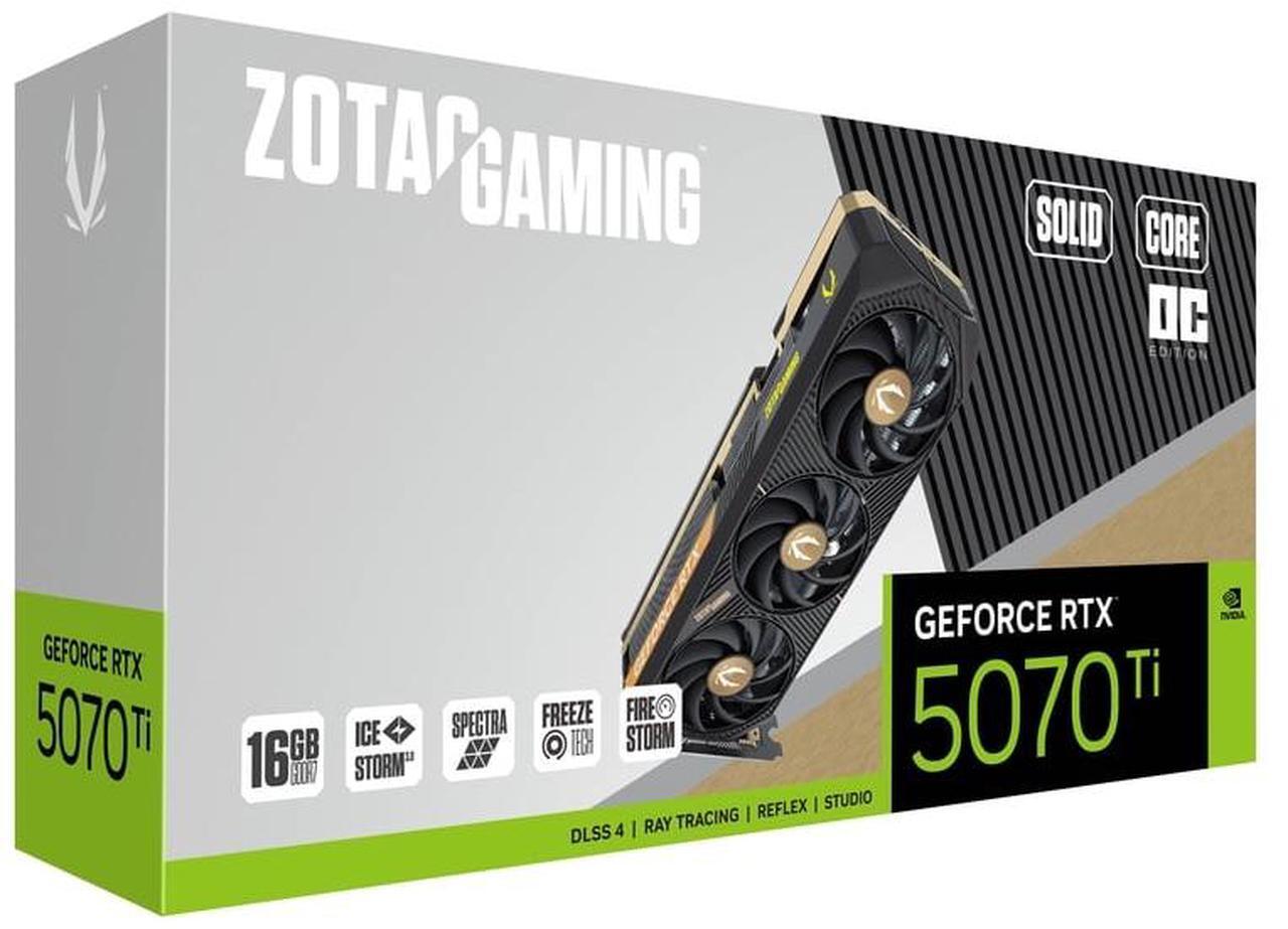 Alt view image 8 of 8 - ZOTAC SOLID CORE OC GeForce RTX 5070 Ti 16GB GDDR7 PCI Express 5.0 x16 ATX Graphics Card ZT-B50710J2-10P
