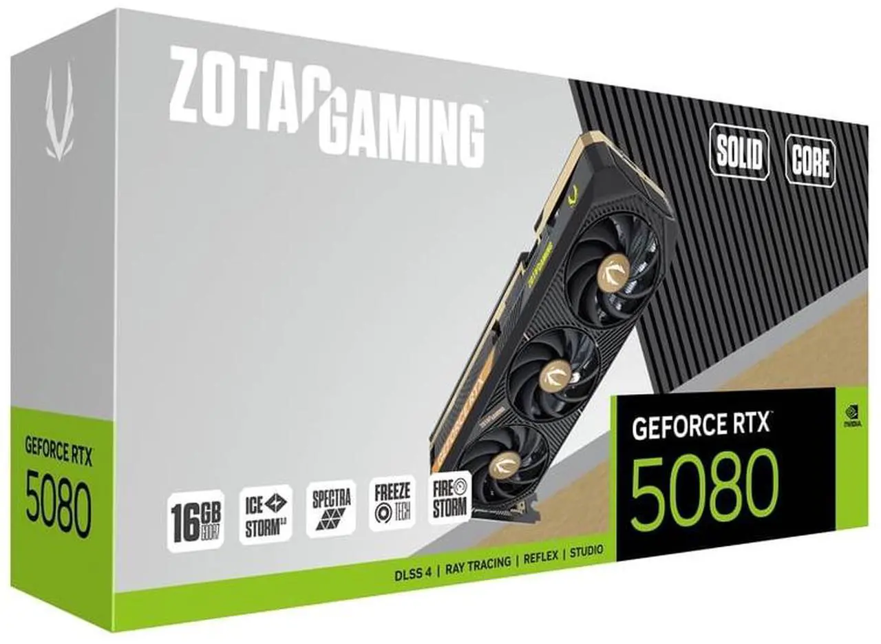 Alt view image 7 of 8 - ZOTAC SOLID CORE GeForce RTX 5080 16GB 256-Bit GDDR7 PCI-Express 4.0 DLSS 4.0 Graphics Card ZT-B50800D2-10P