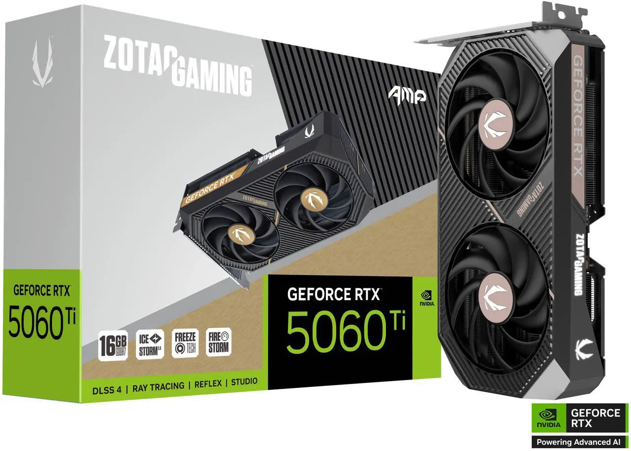 Alt view image 7 of 8 - ZOTAC AMP GeForce RTX 5060 Ti 16GB GDDR7 PCI Express 5.0 x8 ATX Graphics ZT-B50620F-10M