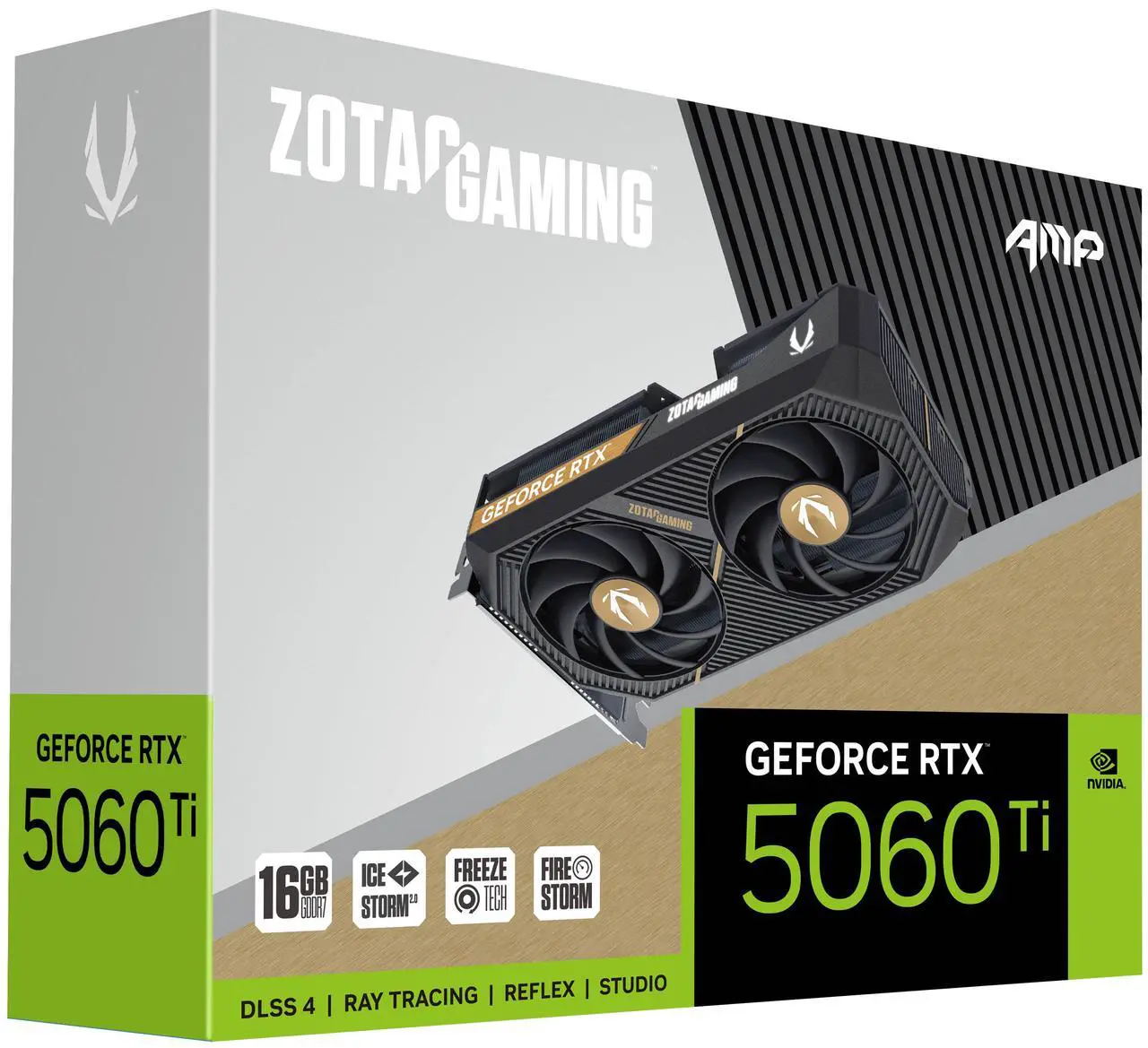 Alt view image 8 of 8 - ZOTAC AMP GeForce RTX 5060 Ti 16GB GDDR7 PCI Express 5.0 x8 ATX Graphics ZT-B50620F-10M