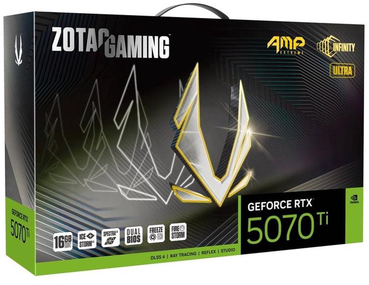 Alt view image 8 of 8 - ZOTAC AMP Extreme GeForce RTX 5070 Ti 16GB 256-Bit GDDR7 PCI Express 5.0 x16 DLSS 4.0 Graphics Card RTX 5070 Ti AMP Extreme INFINITY ULTRA ZT-B50710BU-10P