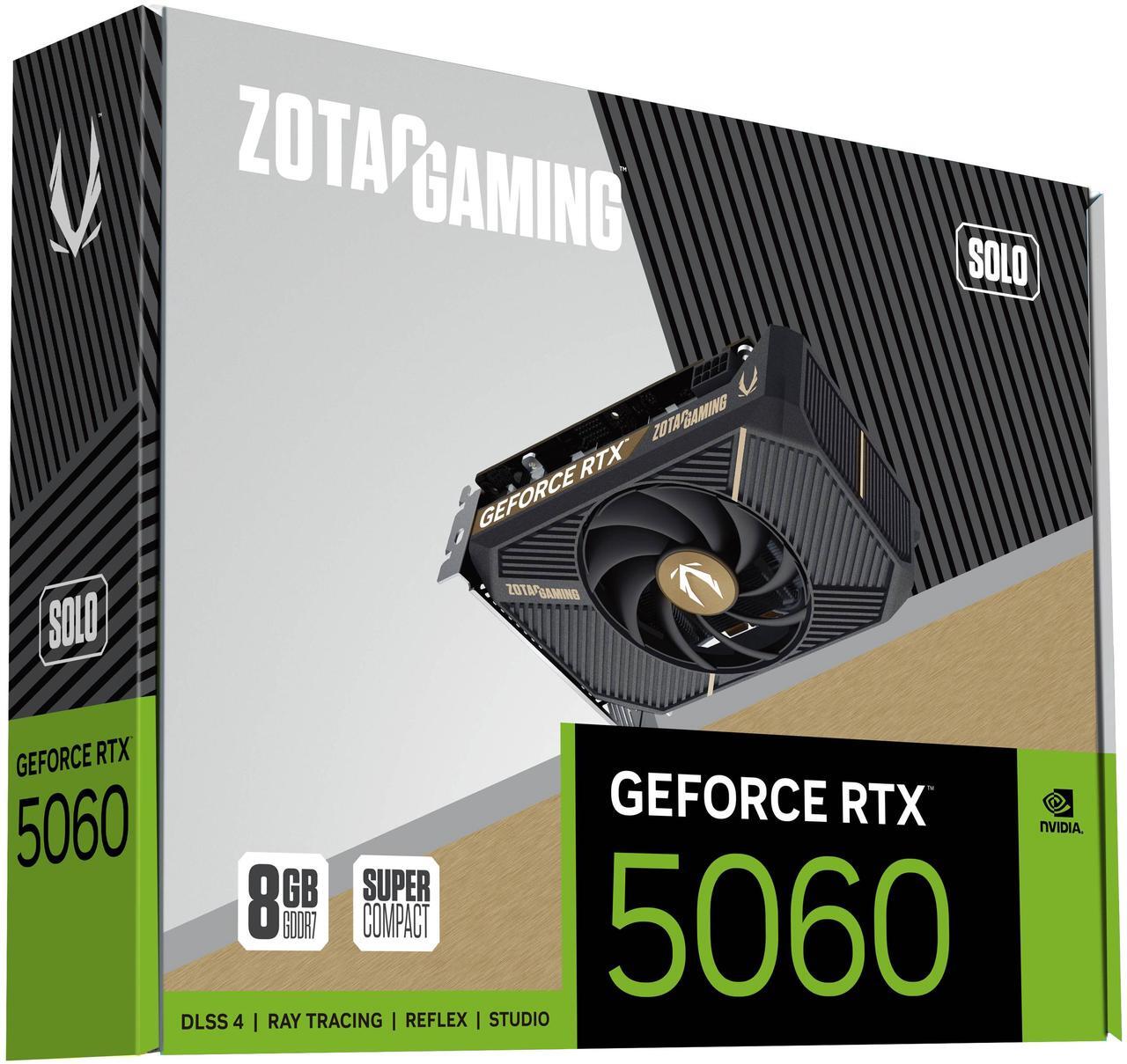 Alt view image 8 of 8 - ZOTAC SOLO GeForce RTX 5060 8GB GDDR7 PCI Express 5.0 x8 ATX Graphics Card RTX 5060 SOLO