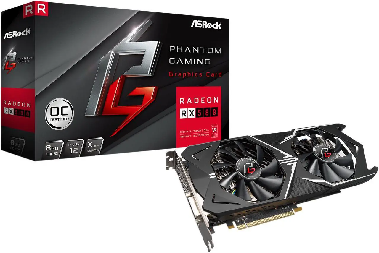 Alt view image 7 of 8 - ASRock Phantom Gaming X Radeon RX 580 8GB GDDR5 PCI Express 3.0 x16 Graphics Card RX580 8G OC