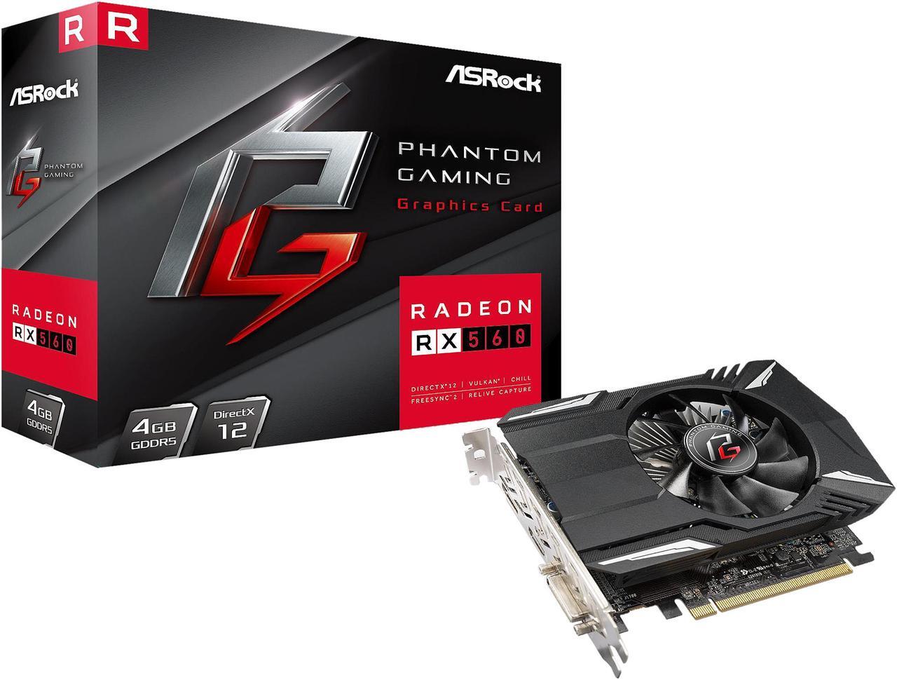 Alt view image 7 of 8 - ASRock Phantom Gaming Radeon RX 560 4GB GDDR5 PCI Express 3.0 x16 (Uses x8) Graphics Card RX560 4G