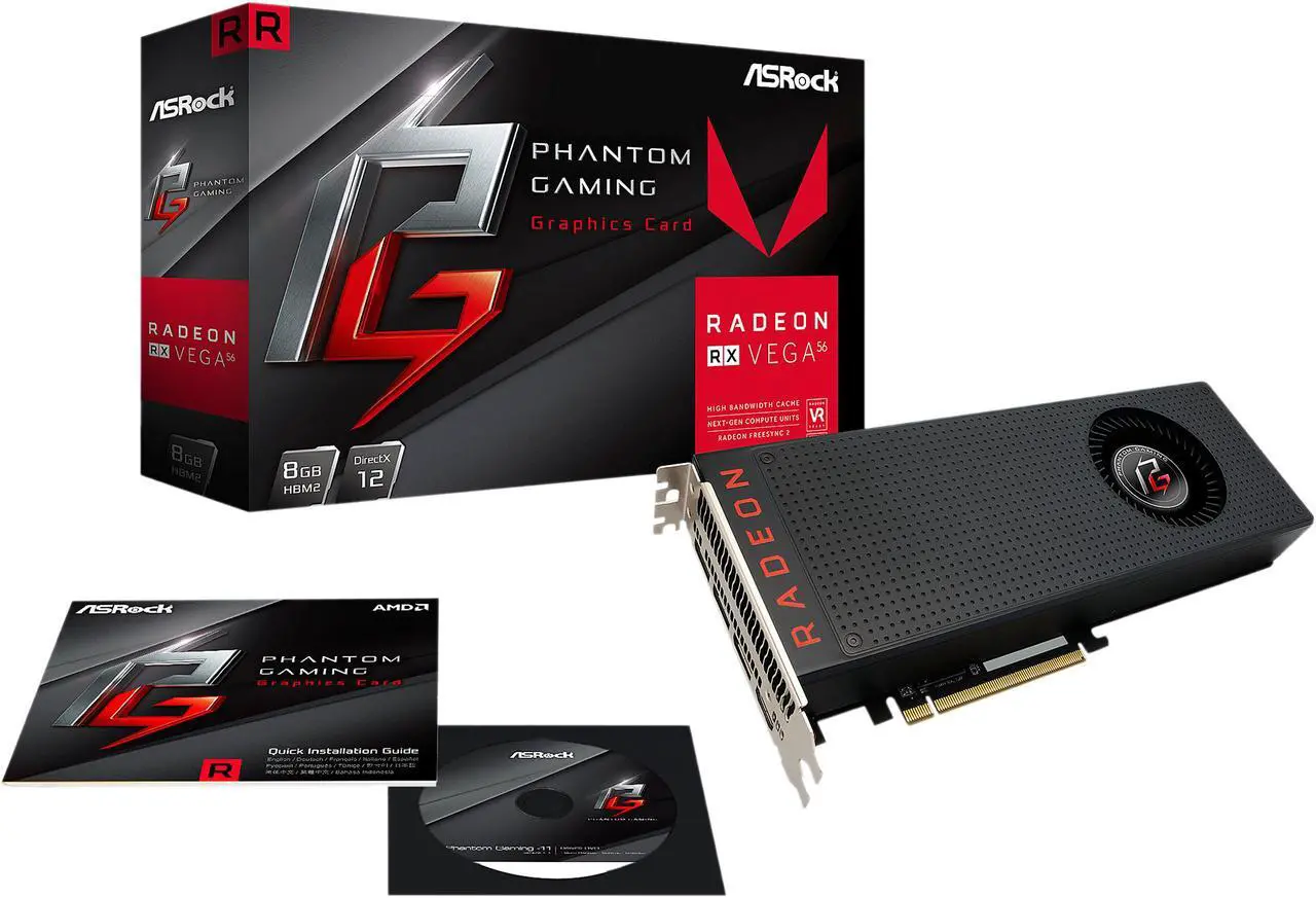 Alt view image 6 of 8 - ASRock Phantom Gaming X Radeon RX Vega 56 8GB HBM2 PCI Express 3.0 x16 Graphics Card RX VEGA 56 8G