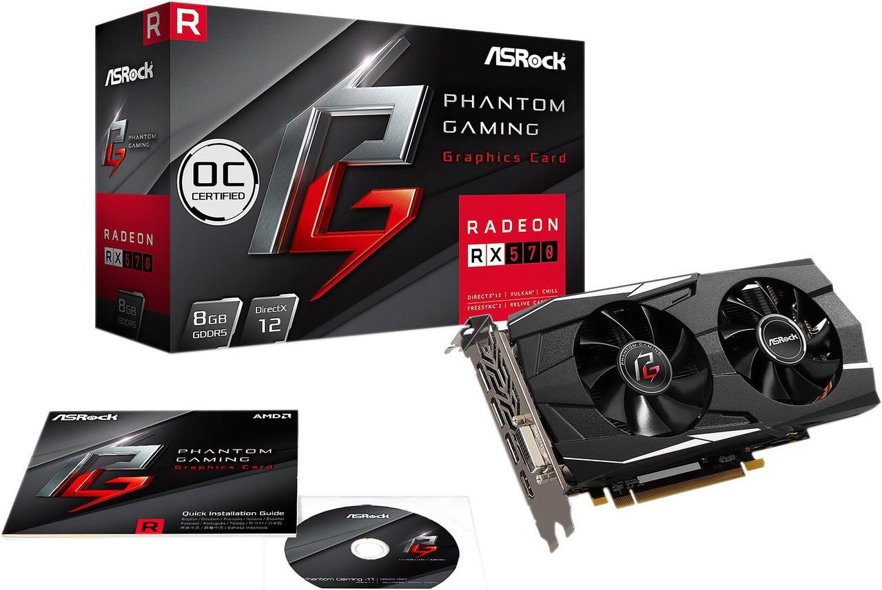 Alt view image 8 of 9 - ASRock Phantom Gaming D Radeon RX 570 8GB GDDR5 PCI Express 3.0 x16 Graphics Card RX570 8G OC