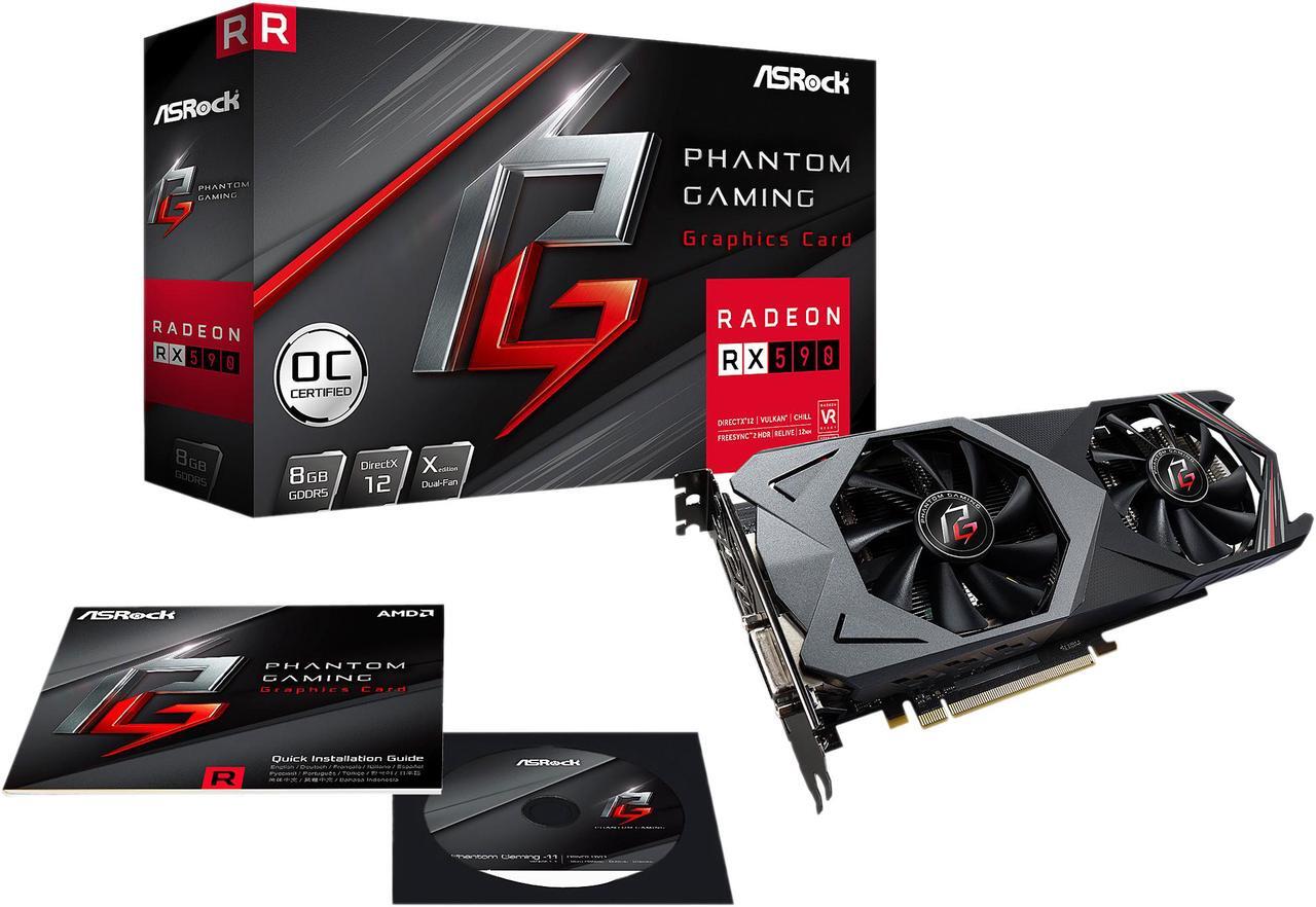 Alt view image 4 of 5 - ASRock Phantom Gaming X Radeon RX 590 8GB GDDR5 PCI Express 3.0 x16 Graphics Card RX590 8G OC
