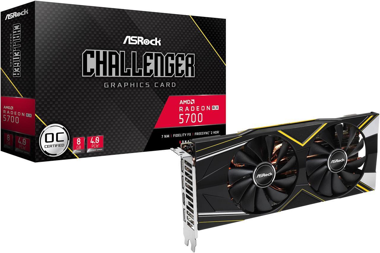 Alt view image 7 of 7 - ASRock Radeon RX 5700 8GB GDDR6 PCI Express 4.0 Graphics Card RX 5700 CHALLENGER D 8G OC