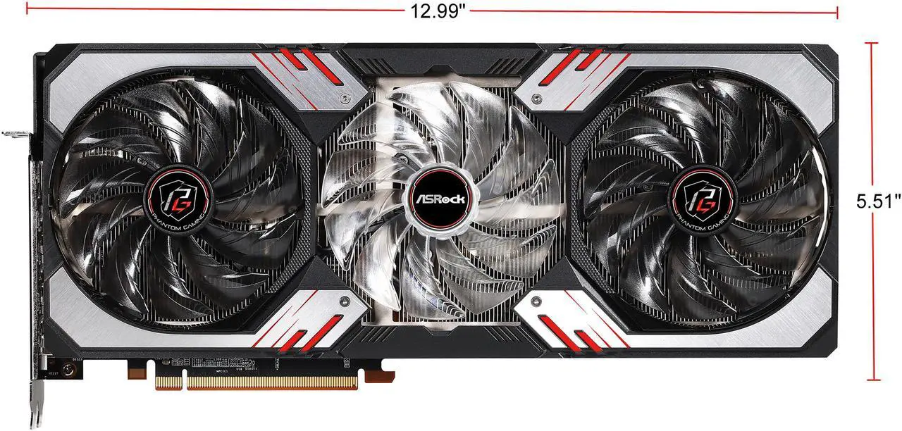 Alt view image 4 of 12 - ASRock Radeon RX 6800 XT Phantom Gaming Graphics Card with 16GB GDDR6, AMD RDNA 2 (RX6800XT PGD 16GO)
