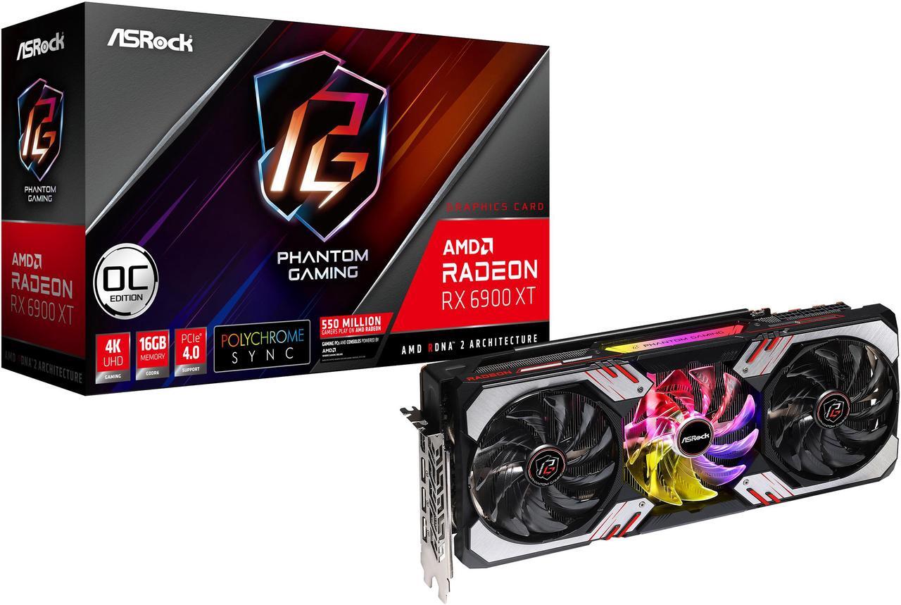 Alt view image 7 of 7 - ASRock Radeon RX 6900 XT PHANTOM GAMING D Graphics Card 16GB GDDR6, AMD RDNA2 (RX6900XT PGD 16GO)