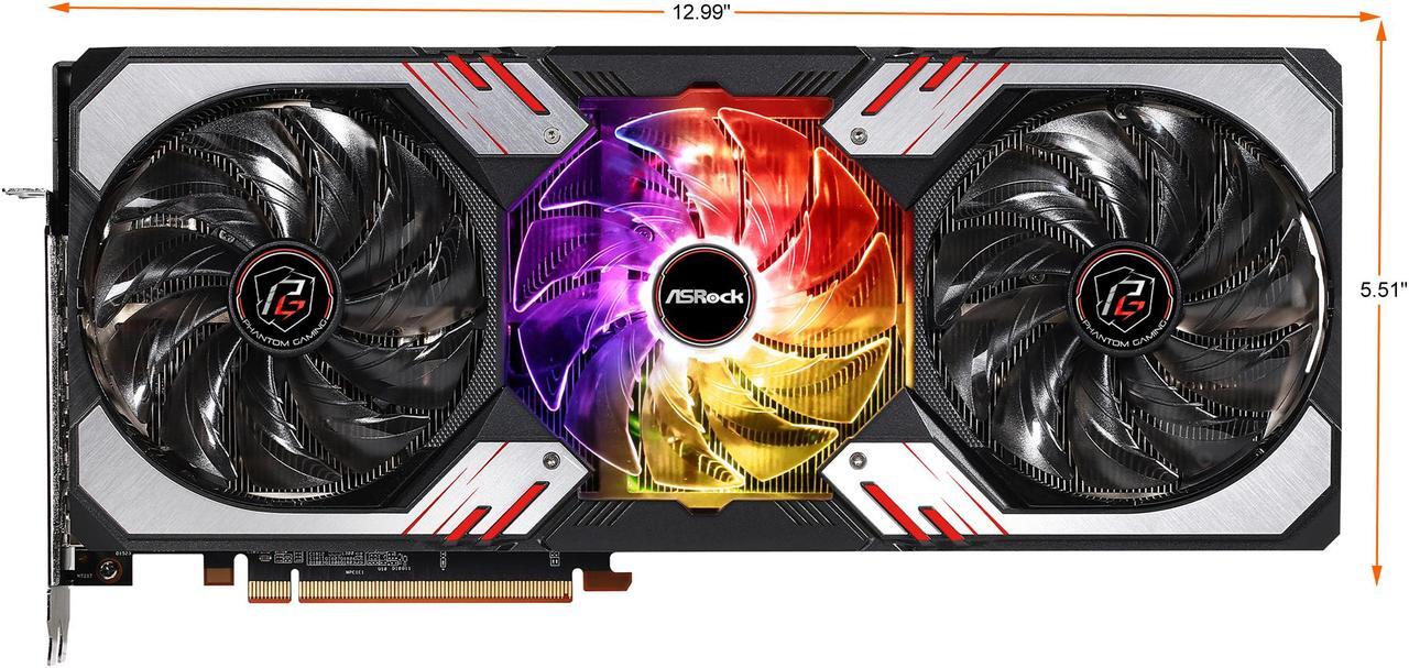 Alt view image 3 of 7 - ASRock Radeon RX 6900 XT PHANTOM GAMING D Graphics Card 16GB GDDR6, AMD RDNA2 (RX6900XT PGD 16GO)