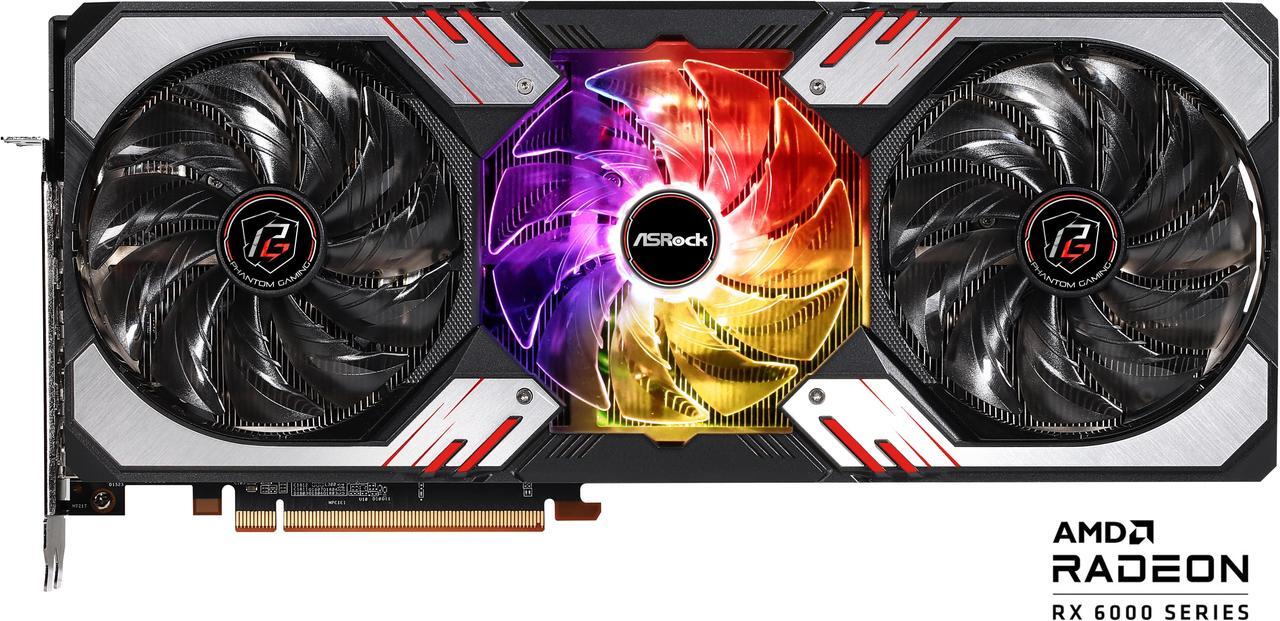 Alt view image 2 of 6 - ASRock Phantom Gaming Radeon RX 6800 XT 16GB GDDR6 PCI Express 4.0 Graphics Card RX6800XT PG 16GO