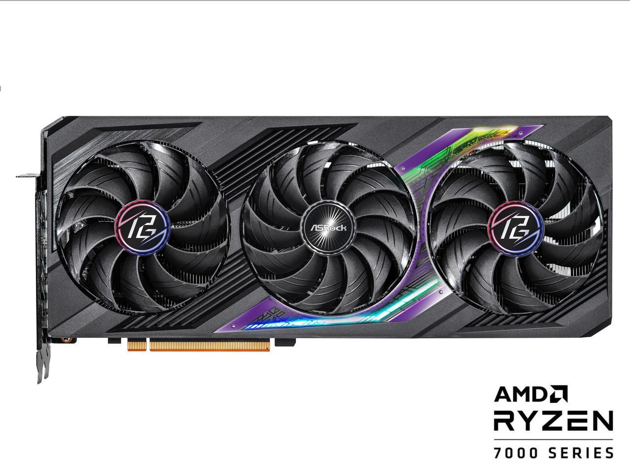 Alt view image 2 of 10 - ASRock Phantom Gaming Radeon RX 7800 XT 16GB GDDR6 PCI Express 4.0 x16 ATX Graphics Card RX7800XT PG 16GO