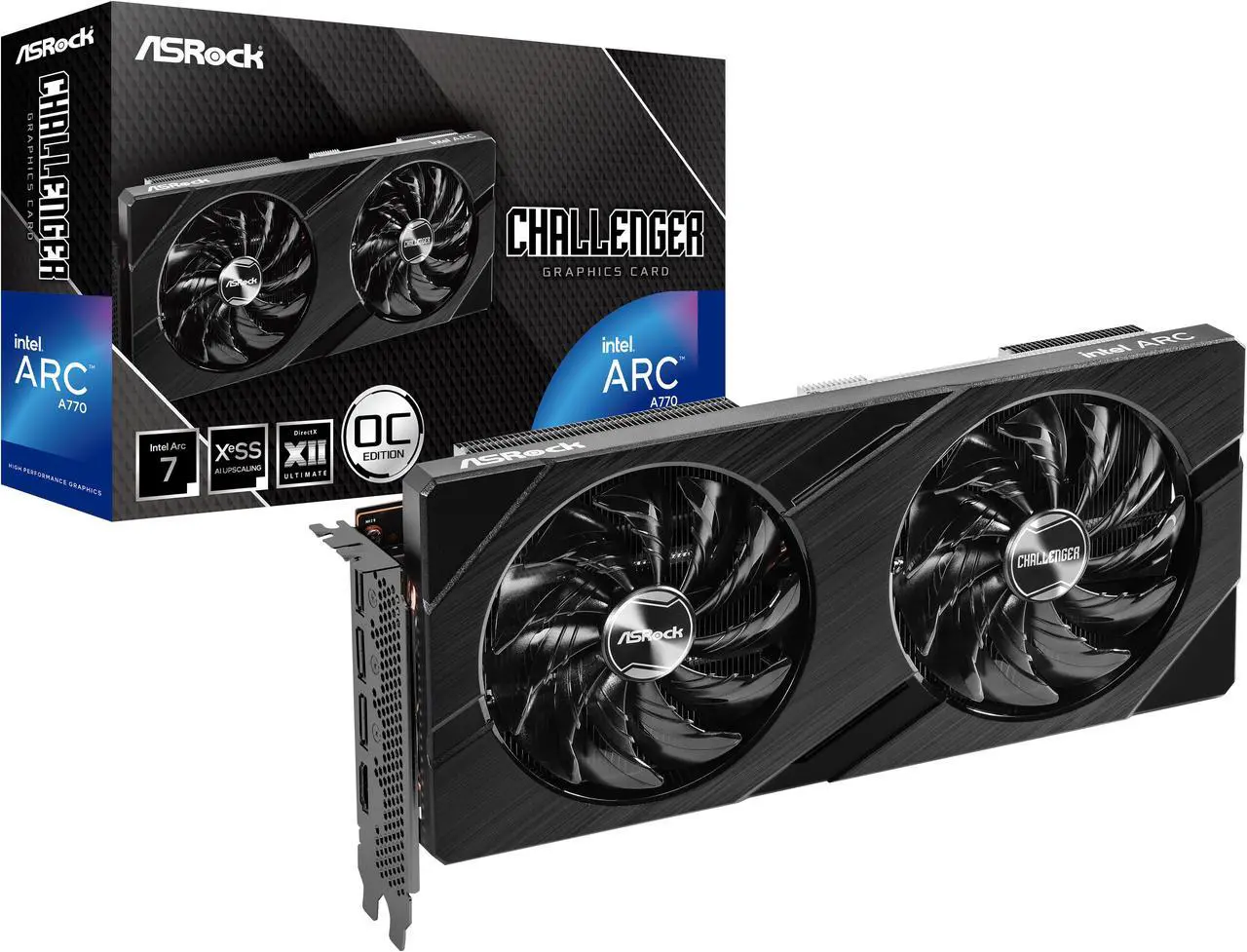 Alt view image 7 of 7 - ASRock Challenger Arc A770 16GB GDDR6 PCI Express 4.0 x16 ATX Graphics Card A770 CL 16GO