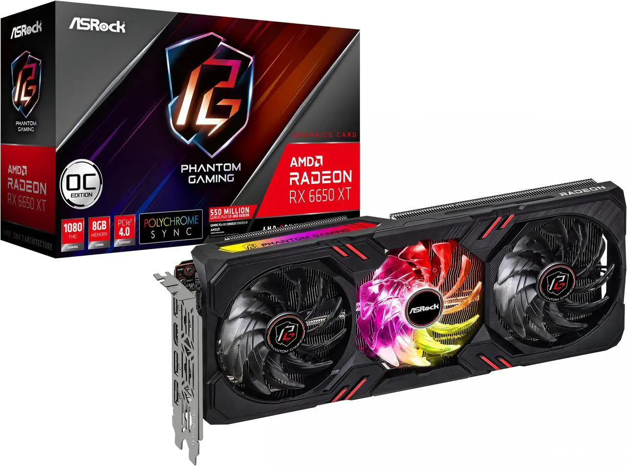 Alt view image 5 of 6 - ASRock Phantom Gaming Radeon RX 6650 XT 8GB GDDR6 PCI Express 4.0 Graphics Card RX6650XT PGD 8GO