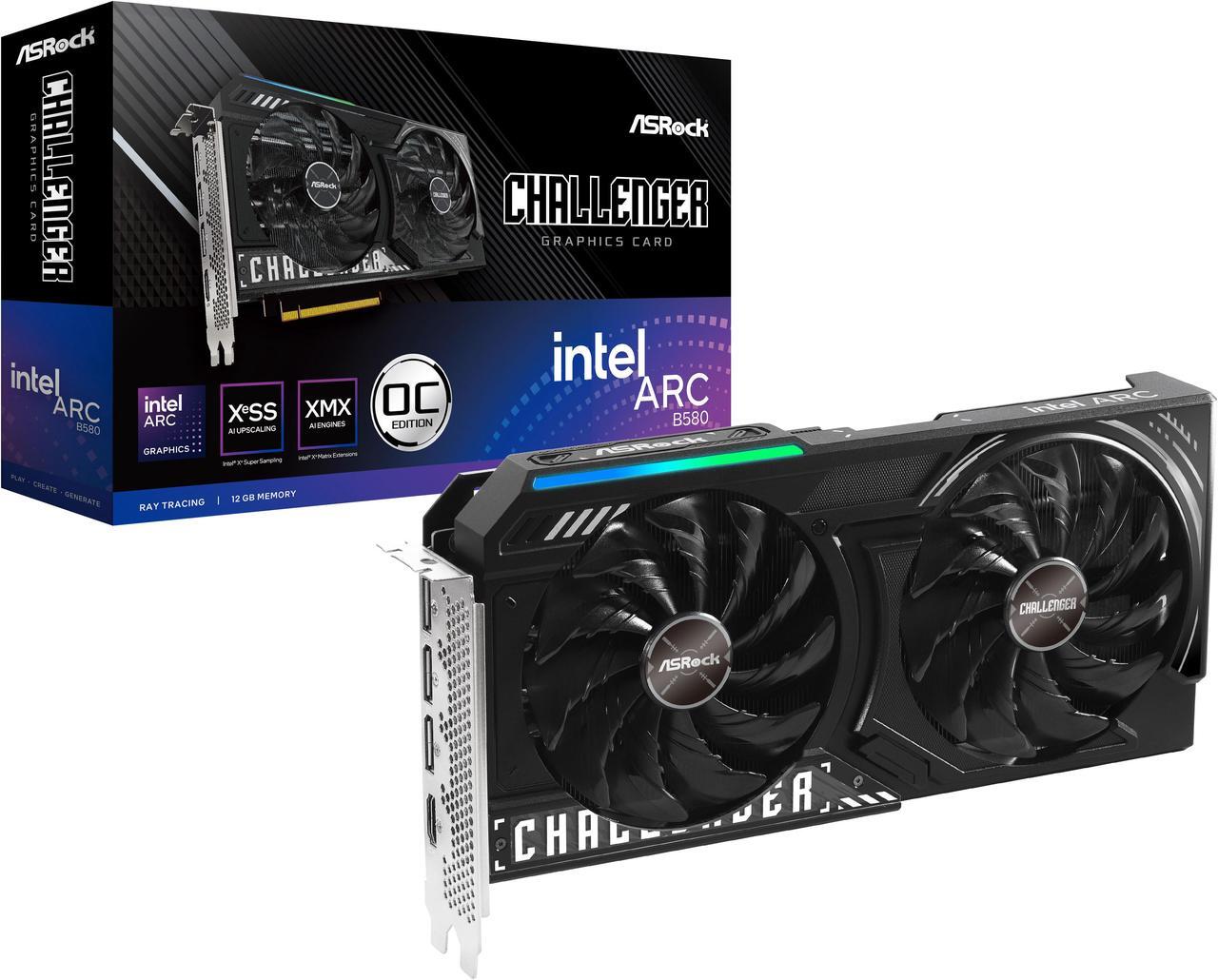 Alt view image 13 of 13 - ASRock Challenger Arc B580 12GB GDDR6 PCI Express 4.0 x8 ATX Graphics Card B580 CL 12GO