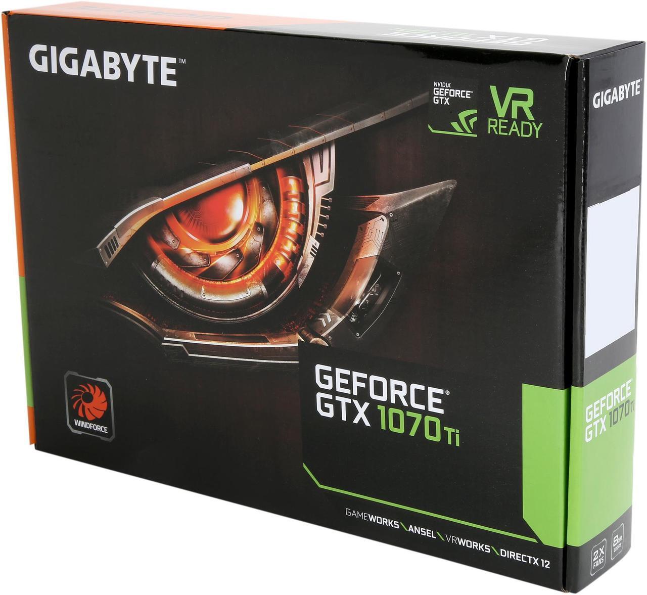 Alt view image 5 of 5 - GIGABYTE GeForce GTX 1070 Ti 8GB GDDR5 PCI Express 3.0 x16 SLI Support ATX Graphics Card GV-N107TWF2-8GD