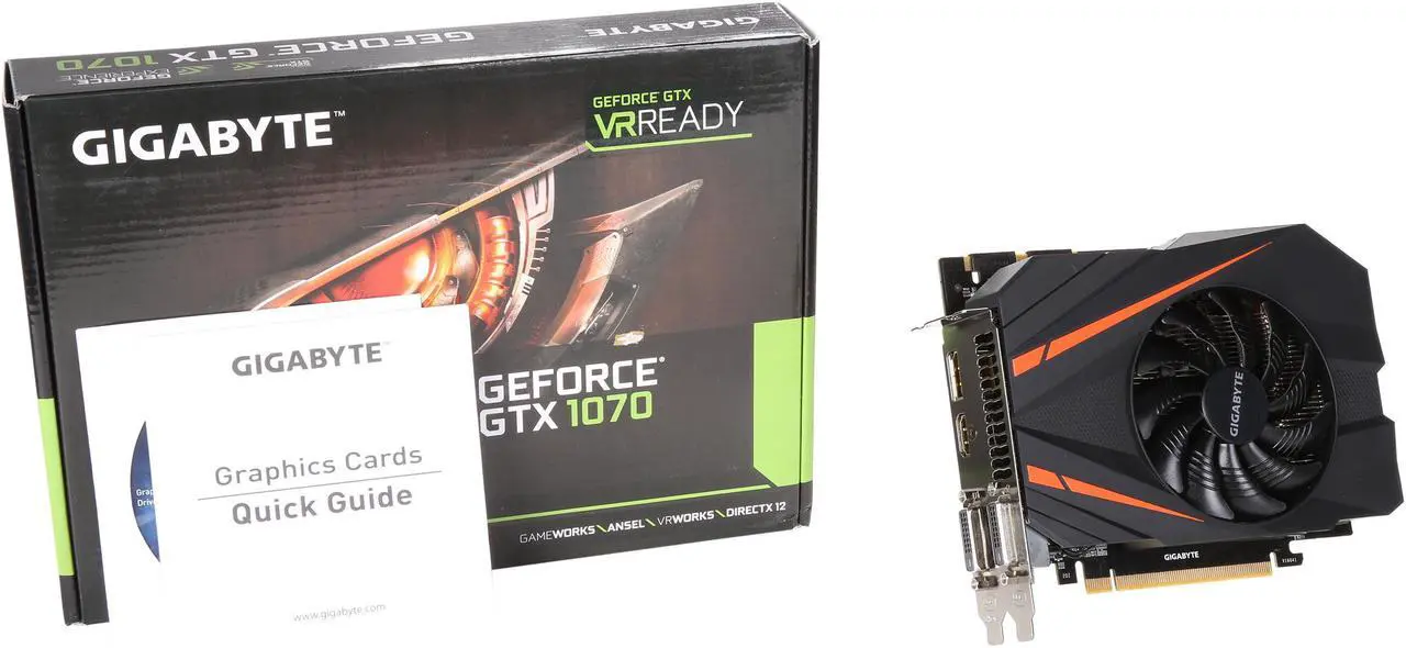 Alt view image 6 of 6 - GIGABYTE GeForce GTX 1070 8GB GDDR5 PCI Express 3.0 x16 SLI Support ATX Graphics Card GV-N1070IXOC-8GD