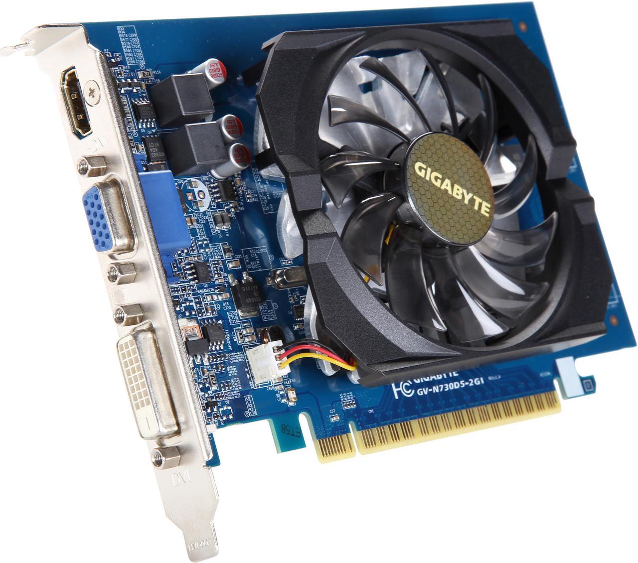 GIGABYTE Ultra Durable 2 Series GeForce GT 730 2GB GDDR5 PCI Express 2.0 x8 ATX Video Card GV-N730D5-2GI REV2.0