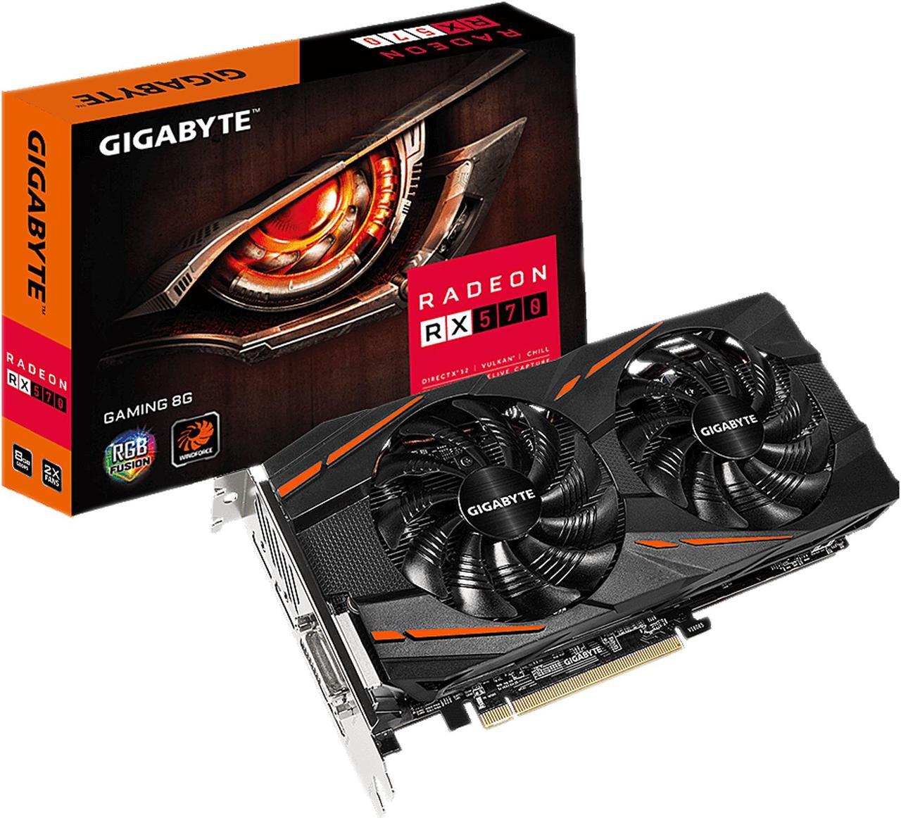Alt view image 5 of 5 - GIGABYTE Radeon RX 570 8GB GDDR5 PCI Express 3.0 x16 CrossFireX Support ATX Graphics Card GV-RX570GAMING-8GD