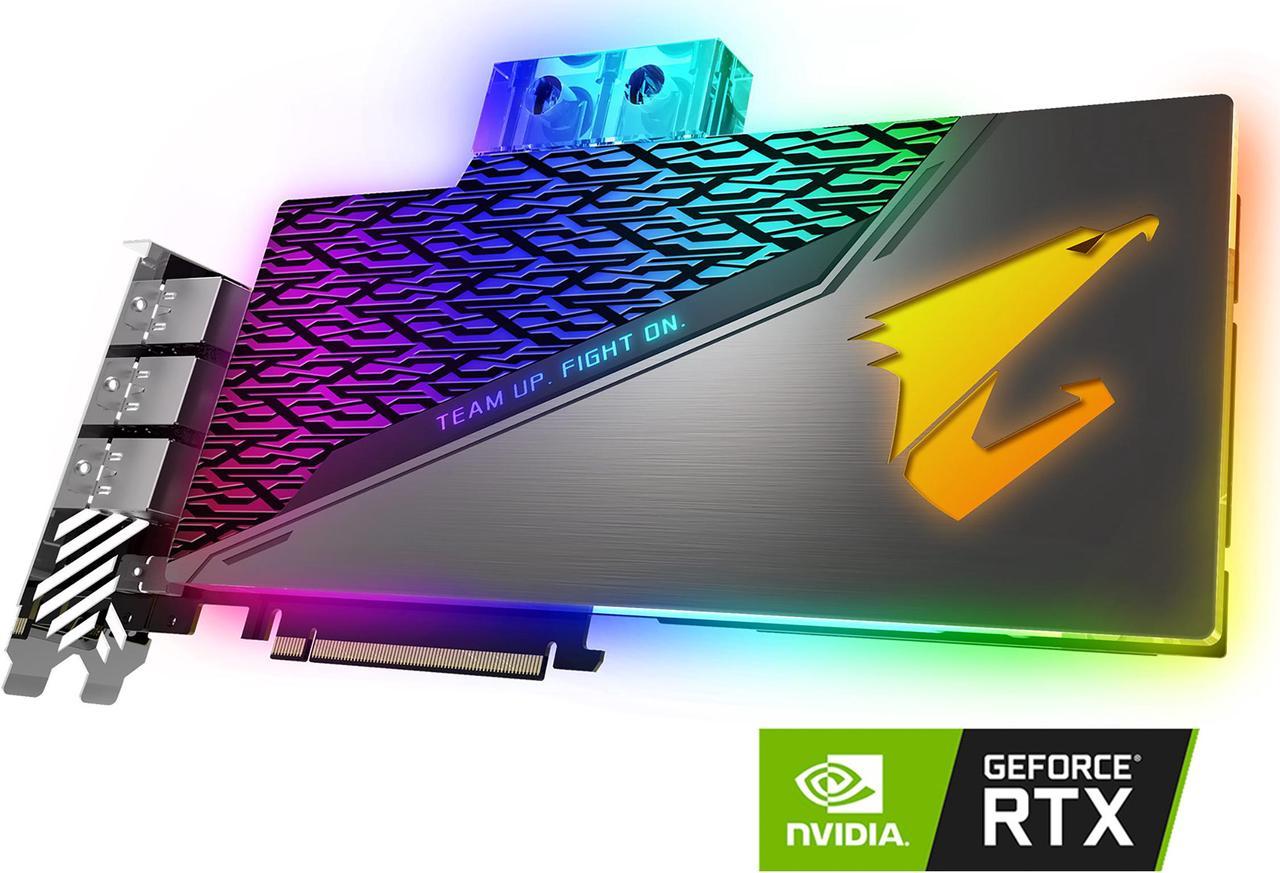 GIGABYTE AORUS GeForce RTX 2080 Ti XTREME WATERFORCE WB 11G Graphics Card, Pre-Installed Waterblock, 11GB 352-Bit GDDR6, GV-N208TAORUSX WB-11GC Video Card