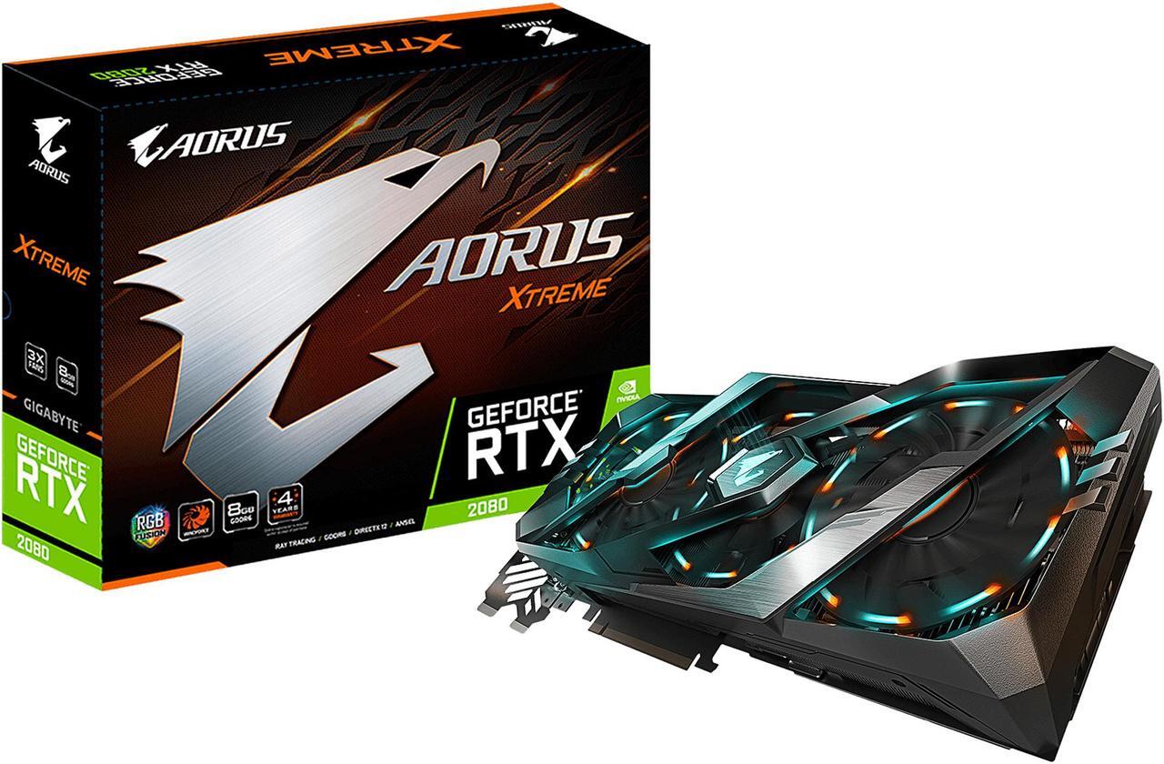 Alt view image 7 of 8 - GIGABYTE AORUS GeForce RTX 2080 XTREME 8G Graphics Card, 3 x Stacked WINDFORCE Fans, 8GB 256-Bit GDDR6, GV-N2080AORUS X-8GC Video Card